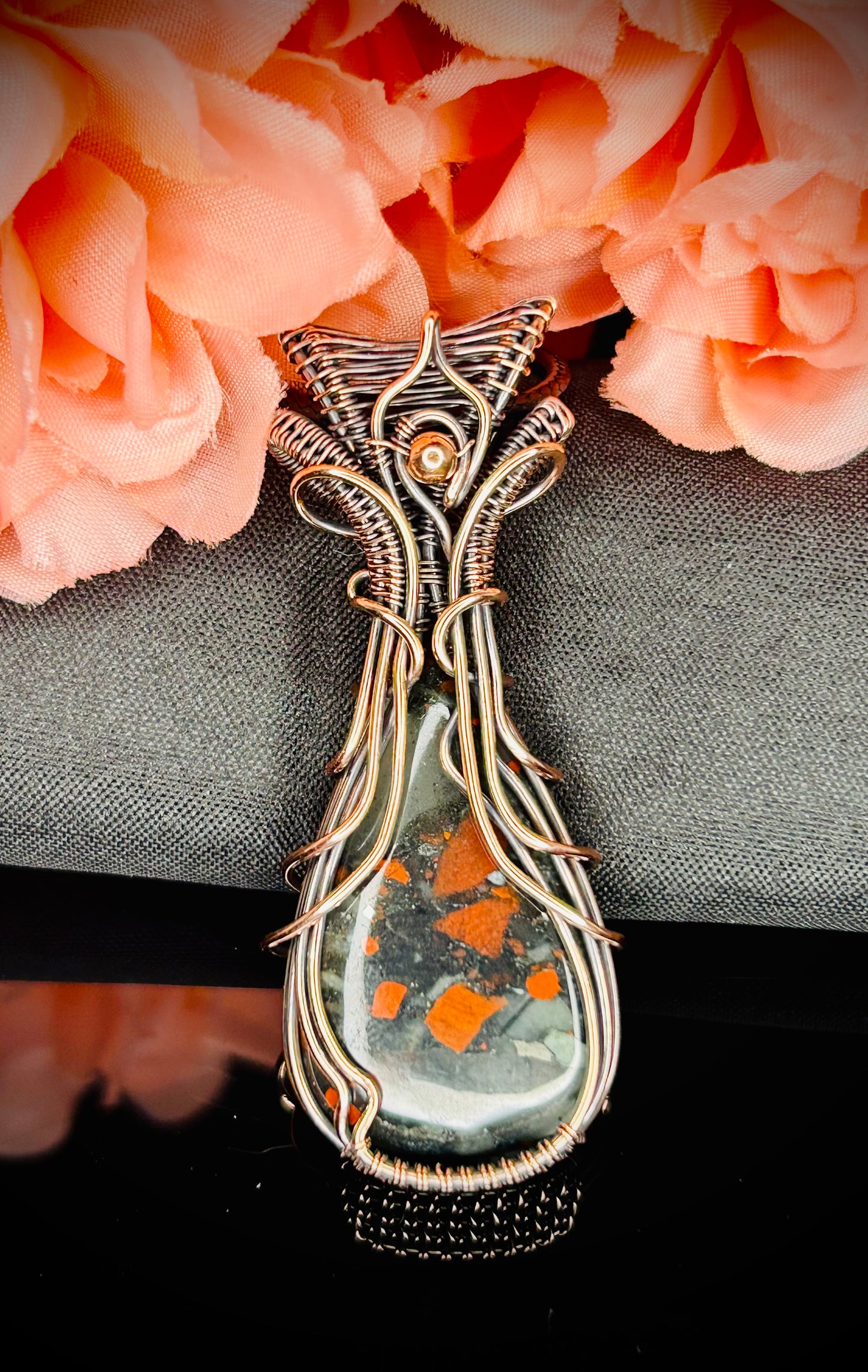 Copper African Bloodstone Pendant