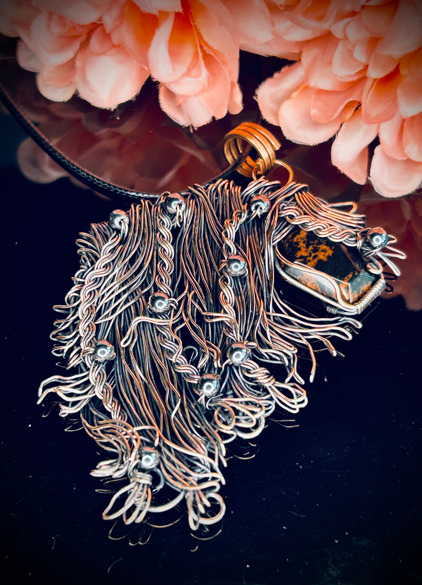 Mahogany Obsidian Horse Pendant