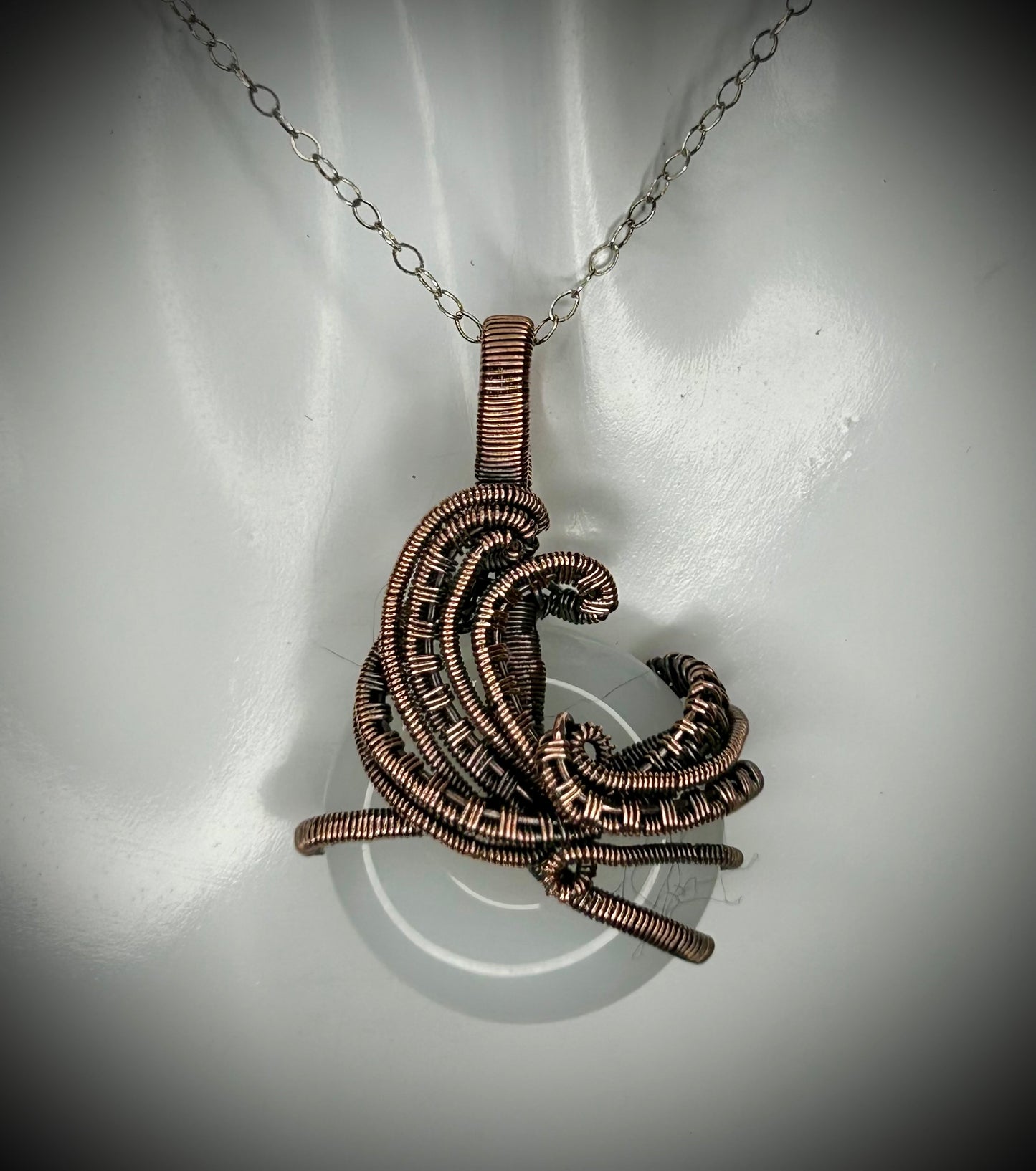 Copper Wave Donut Pendant
