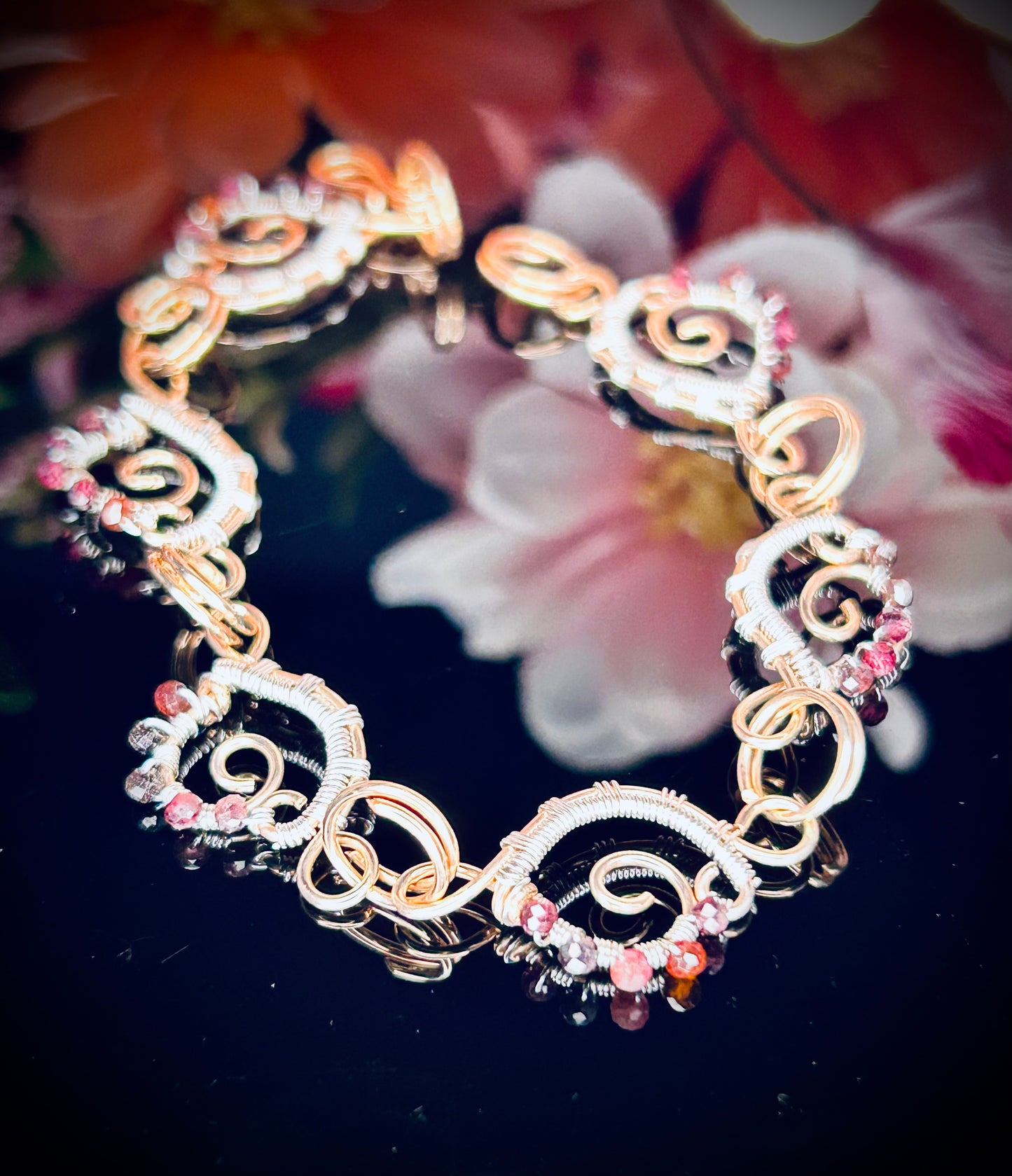 Bronze/Sterling Silver Link Bracelet