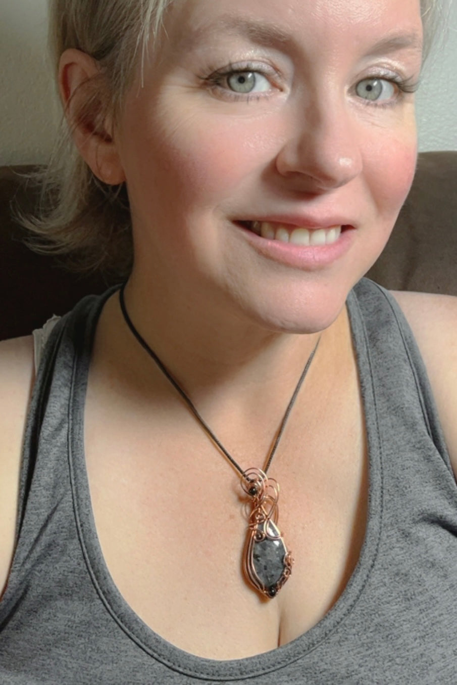 Copper Larvikite Pendant