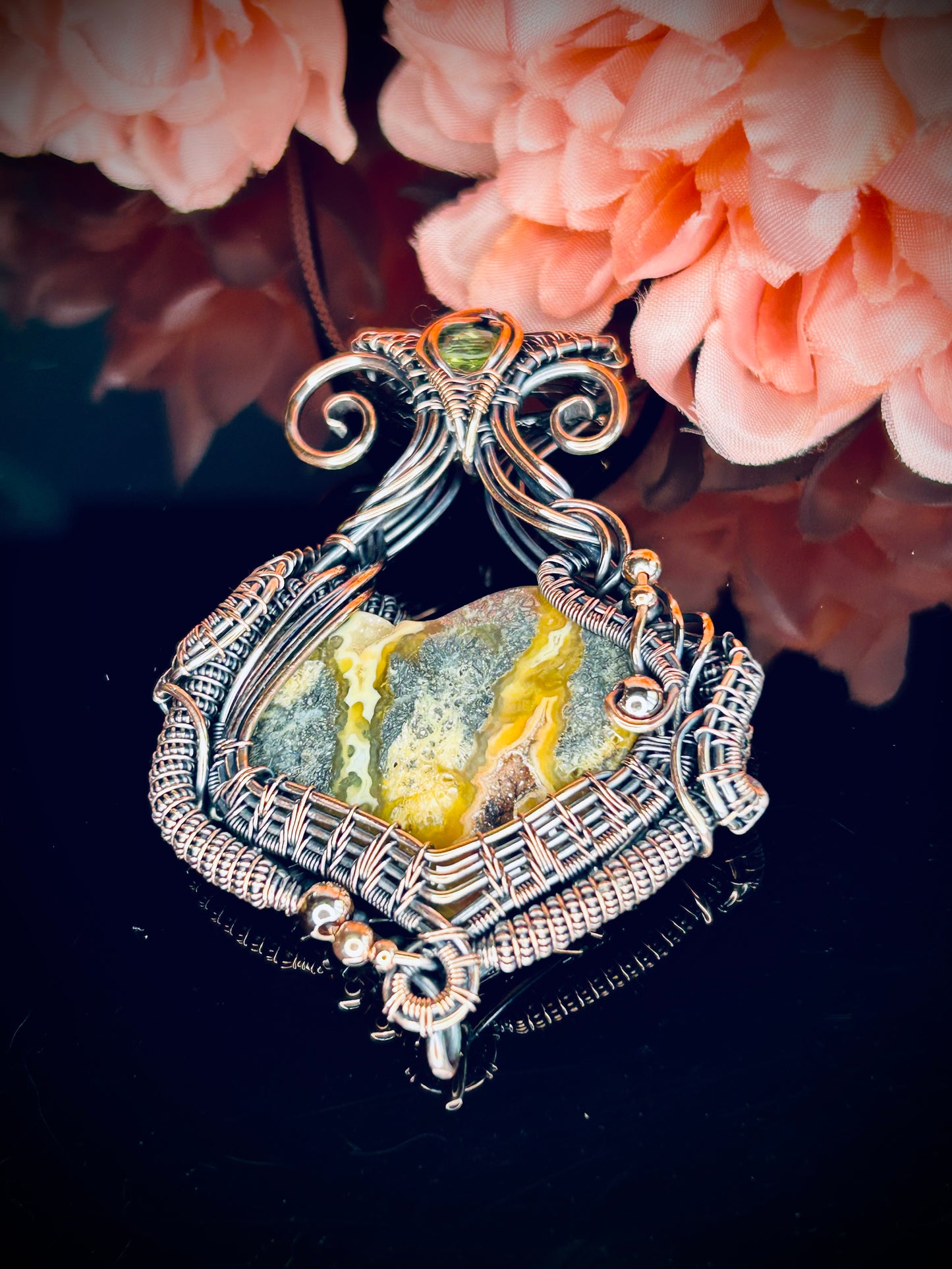Marcasite Heart & Peridot Pendant