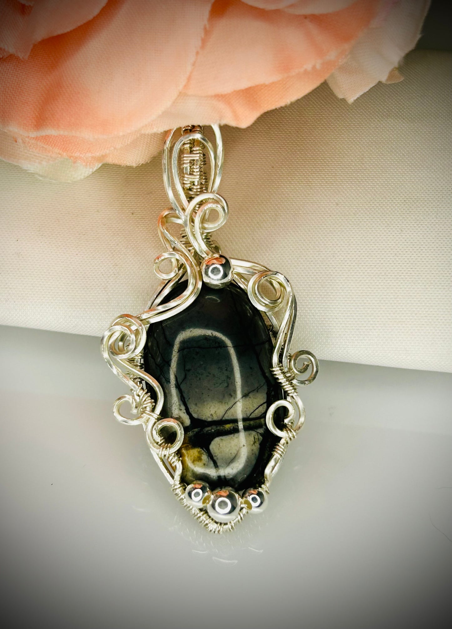Silver Picasso Jasper Pendant