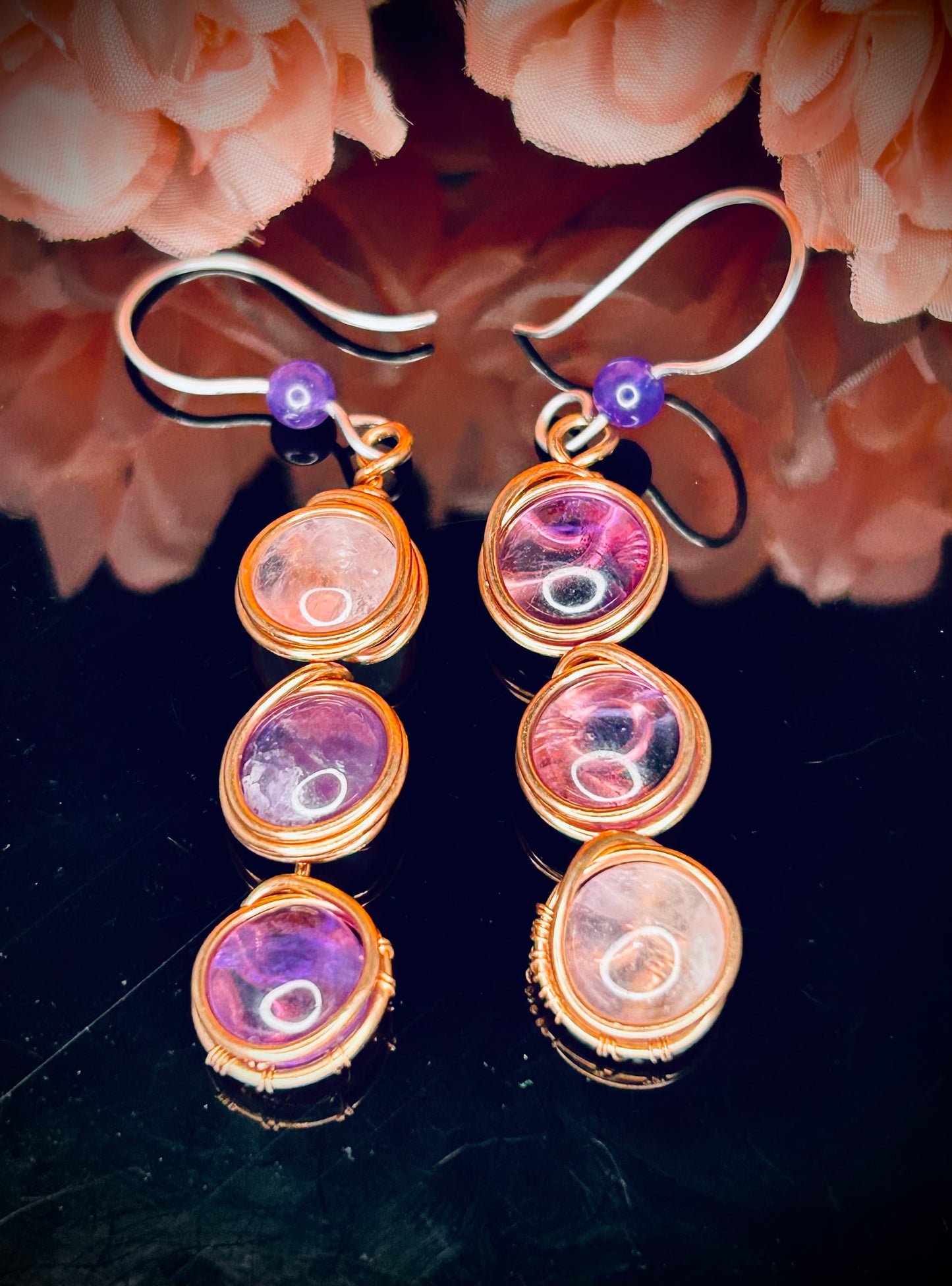 Copper Amethyst Earrings