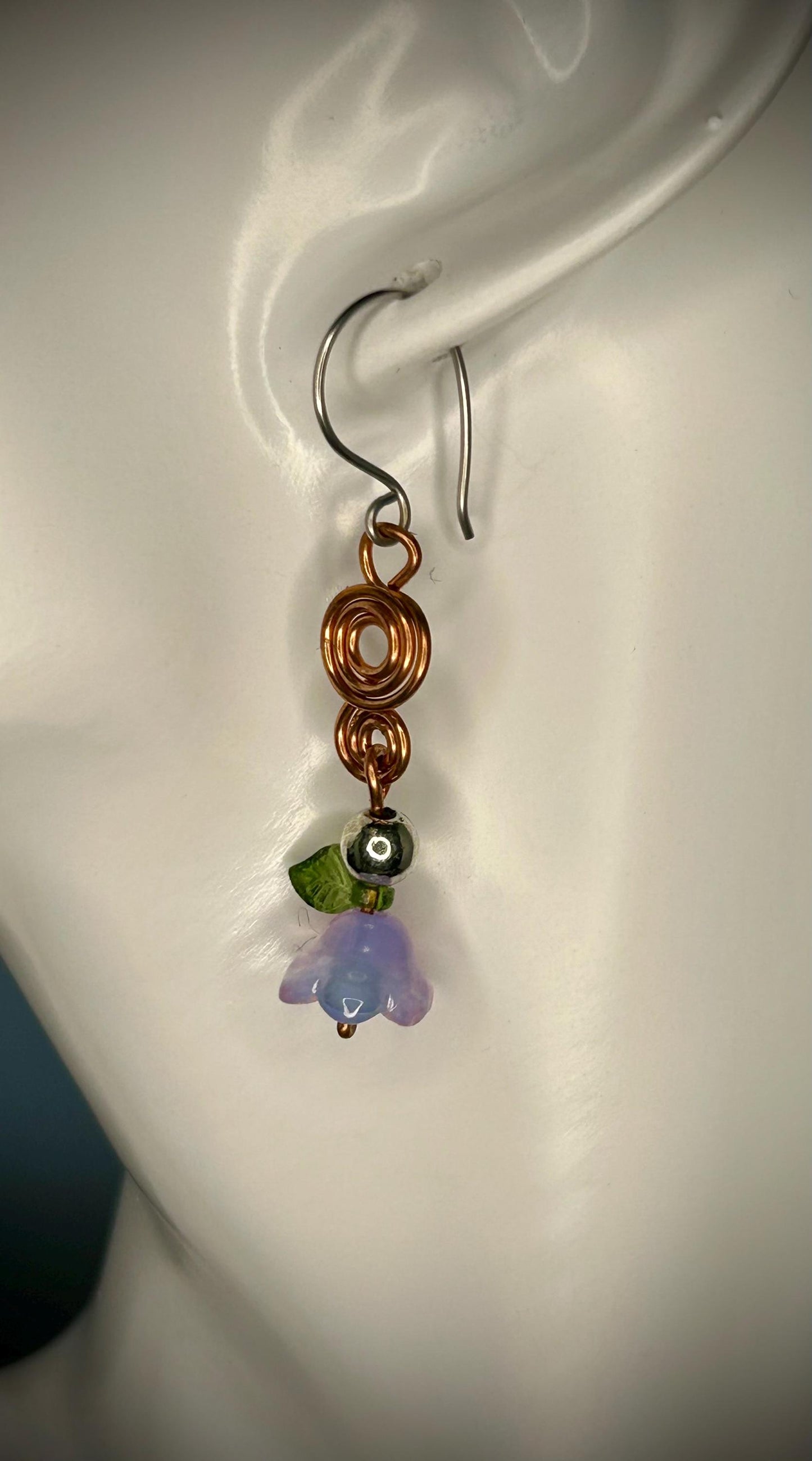 Copper Flower Earrings