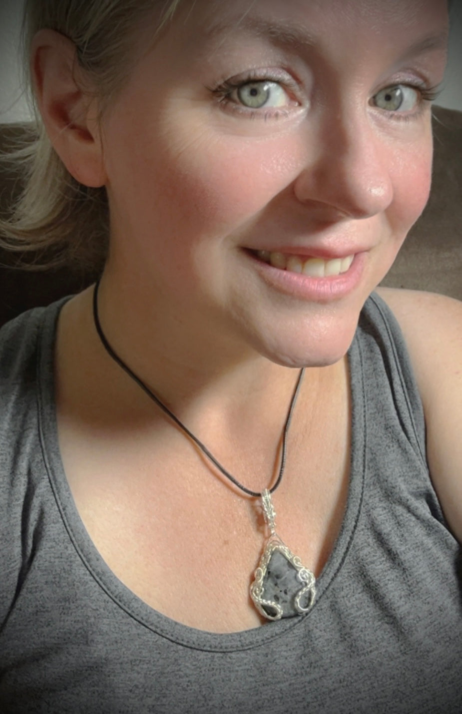 Silver Larvikite Interchangeable Pendant