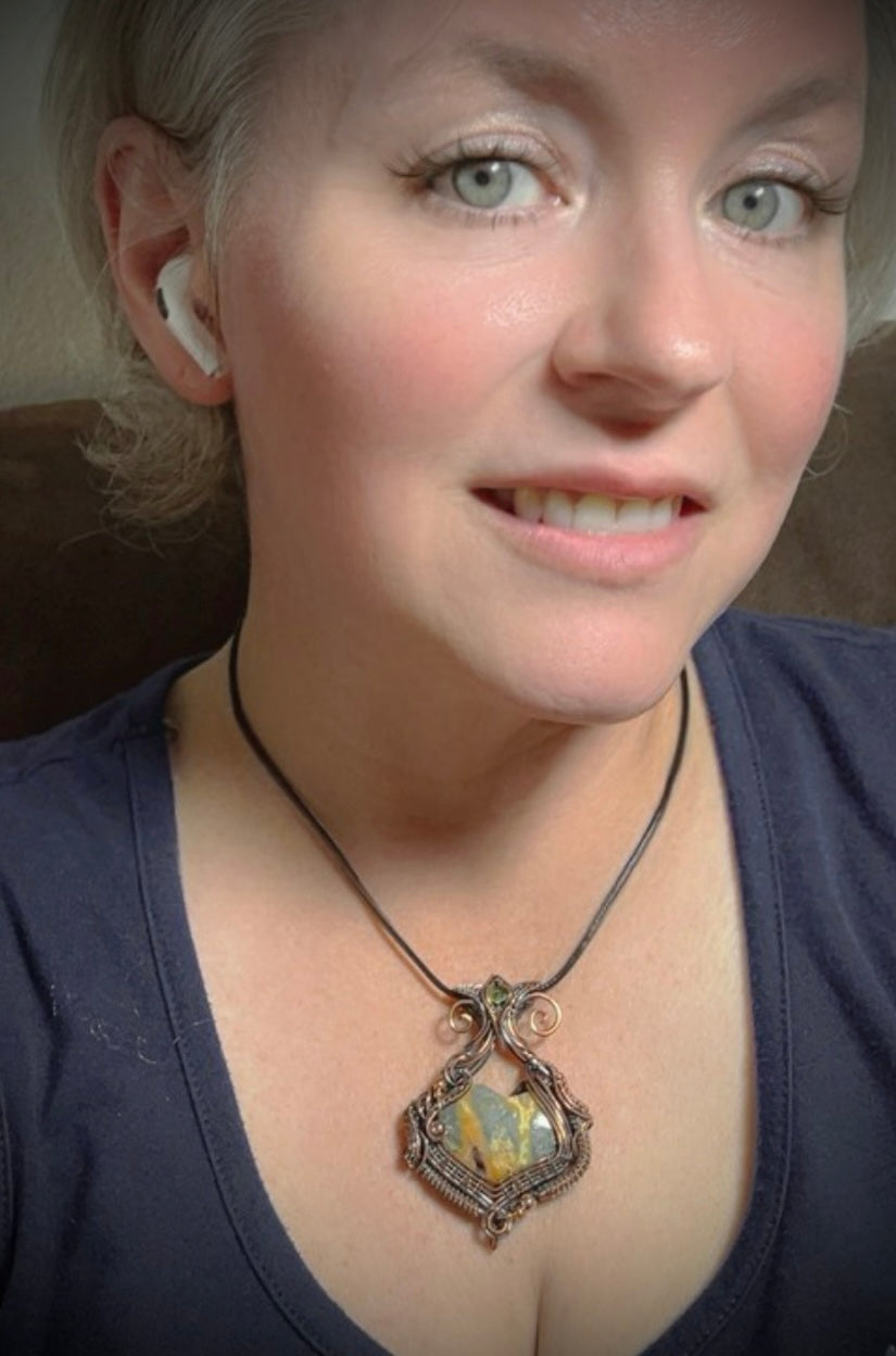 Marcasite Heart & Peridot Pendant