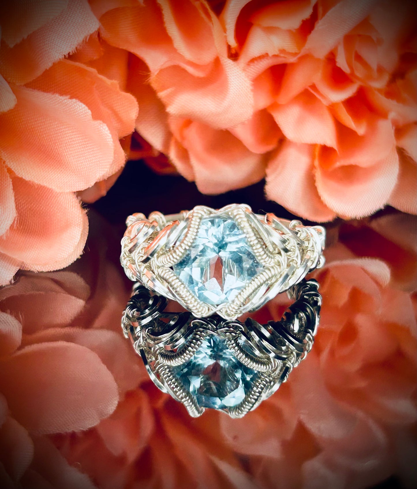 Silver Sky Blue Topaz Ring size 7