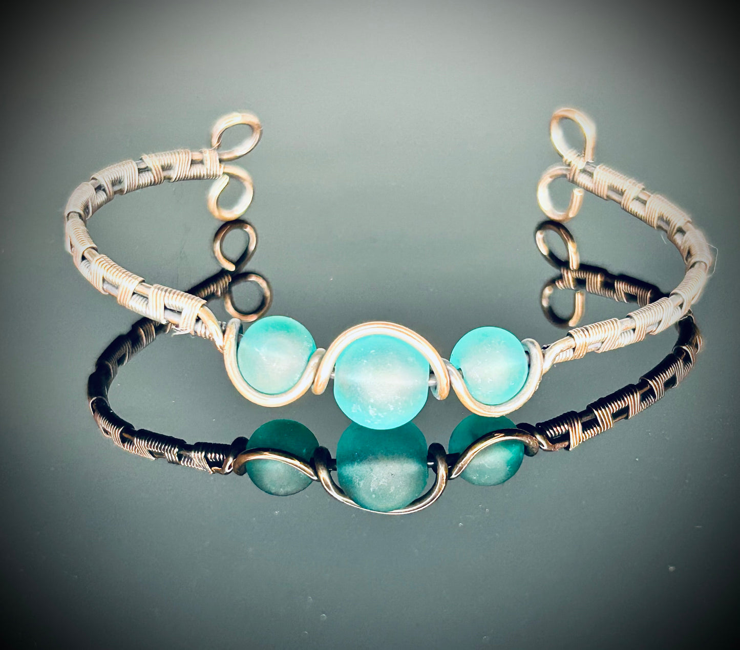 Copper Frosted Beaded Bracelet