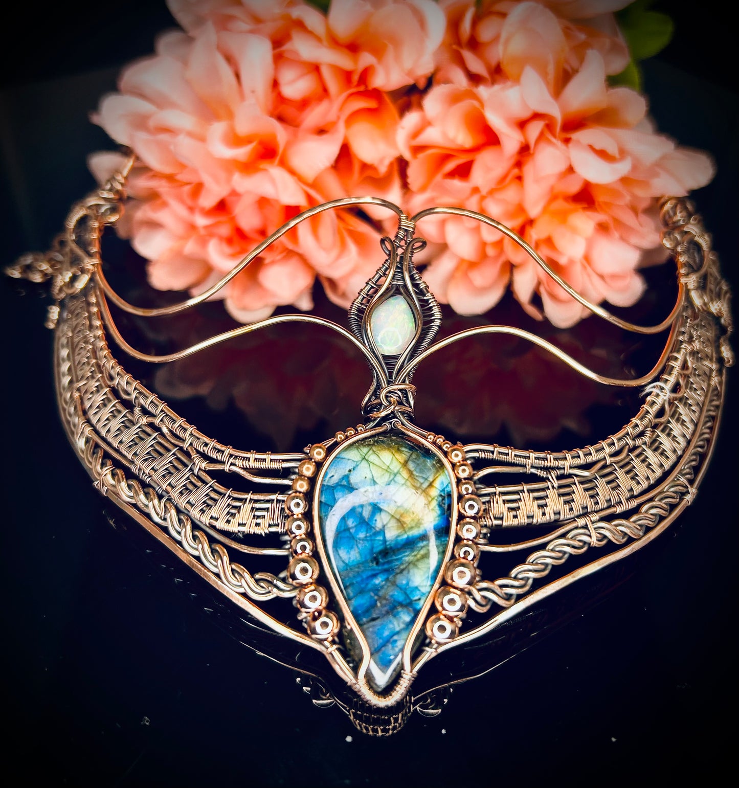 Copper Labradorite & Opal Collar