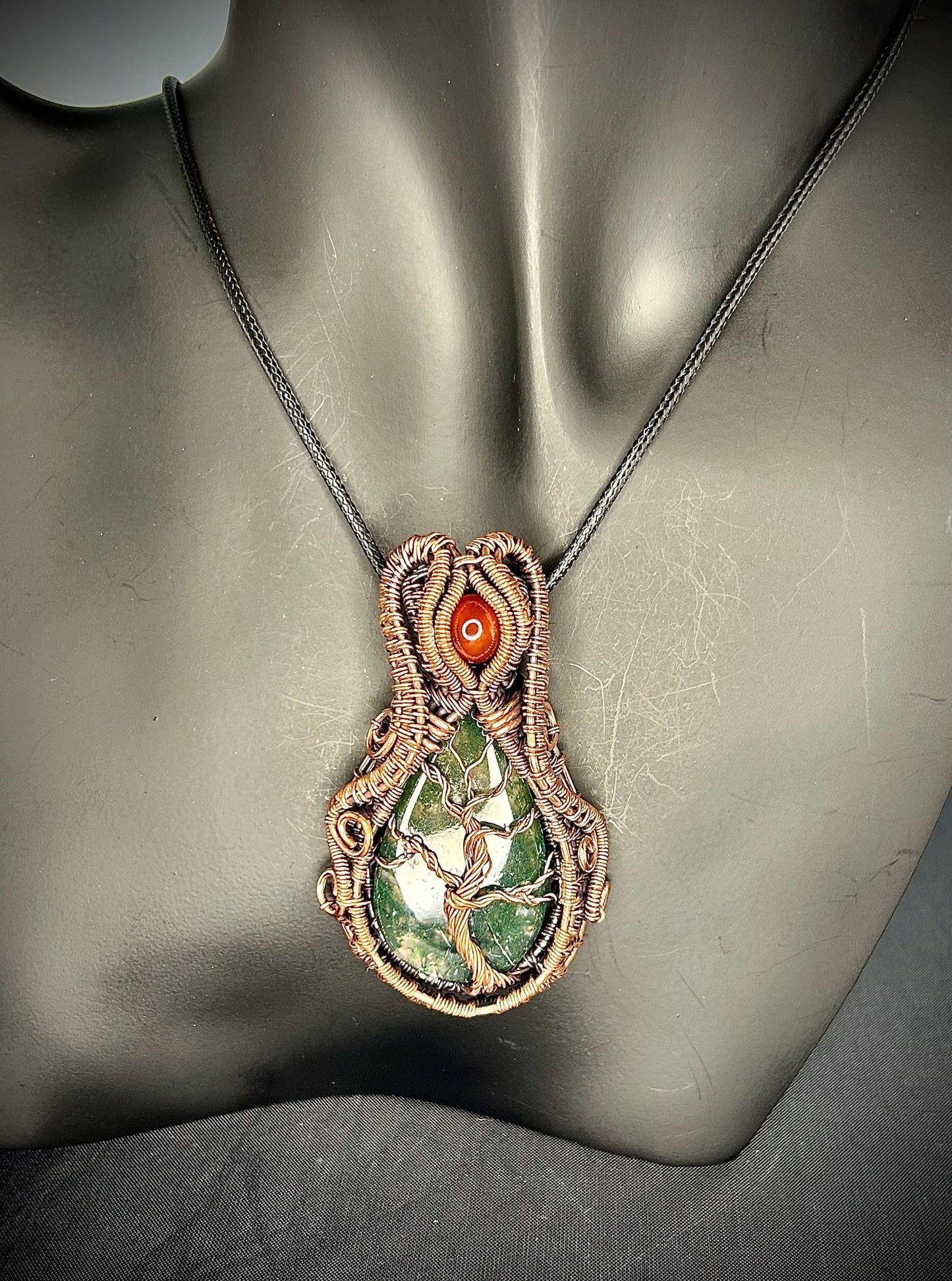 Large Copper Moss Agate TOL Pendant
