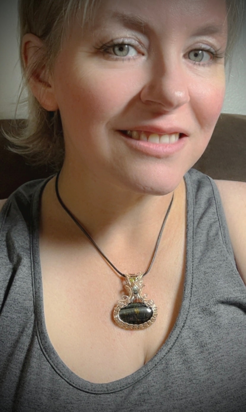 Silver/Rose Gold Filled Tiger’s Eye Pendant