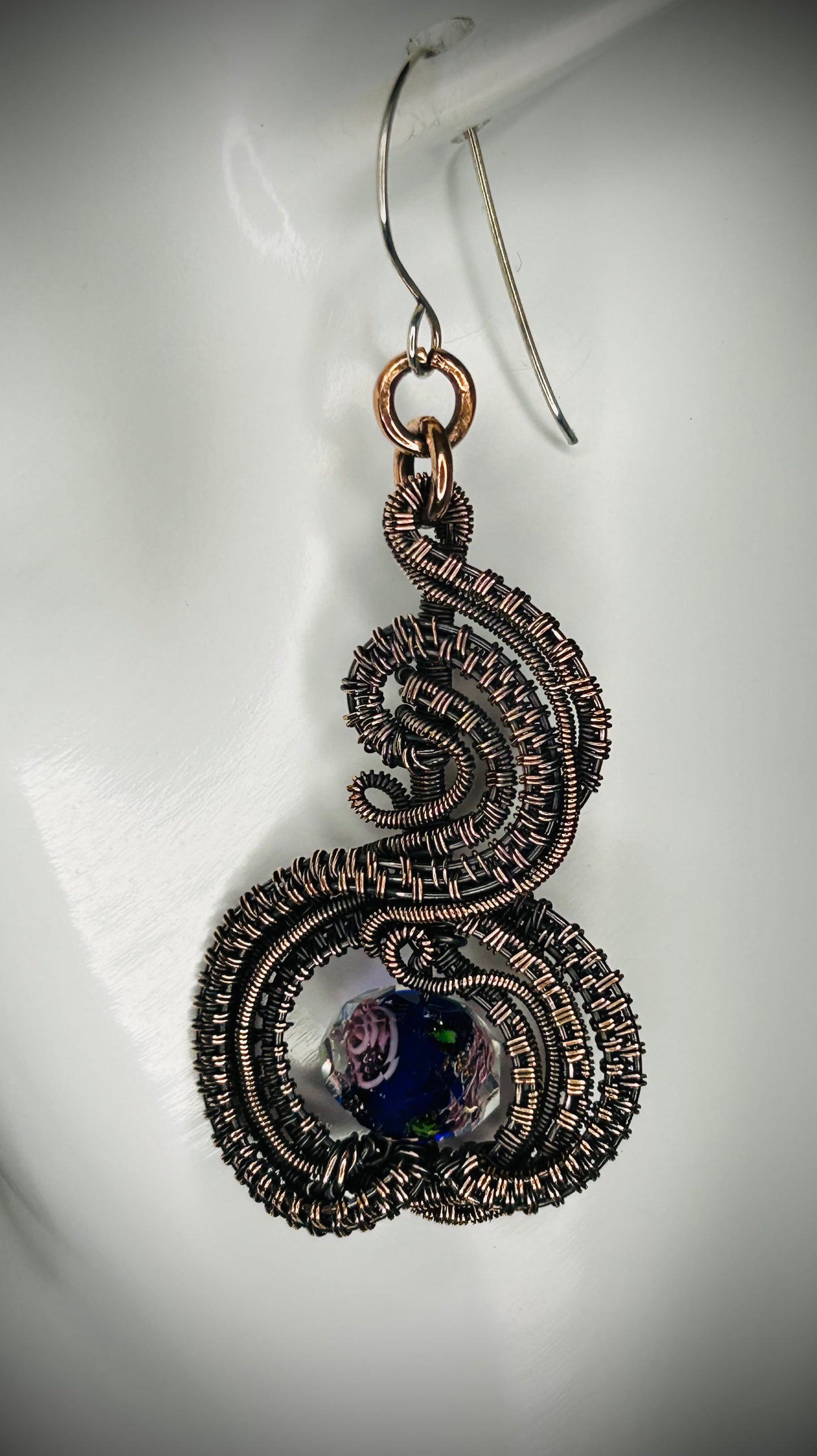 Copper Rose Bead Earrings