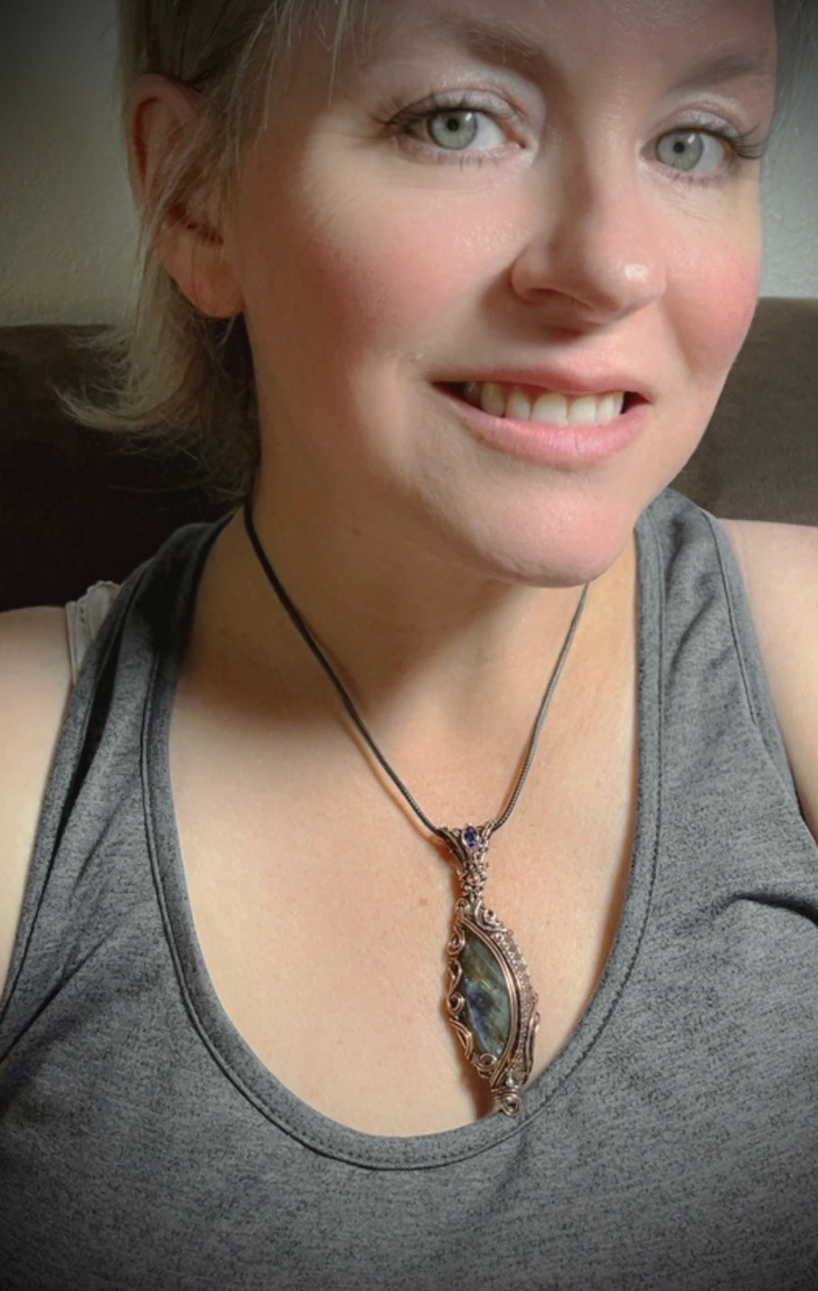 Copper Marquis Labradorite Pendant
