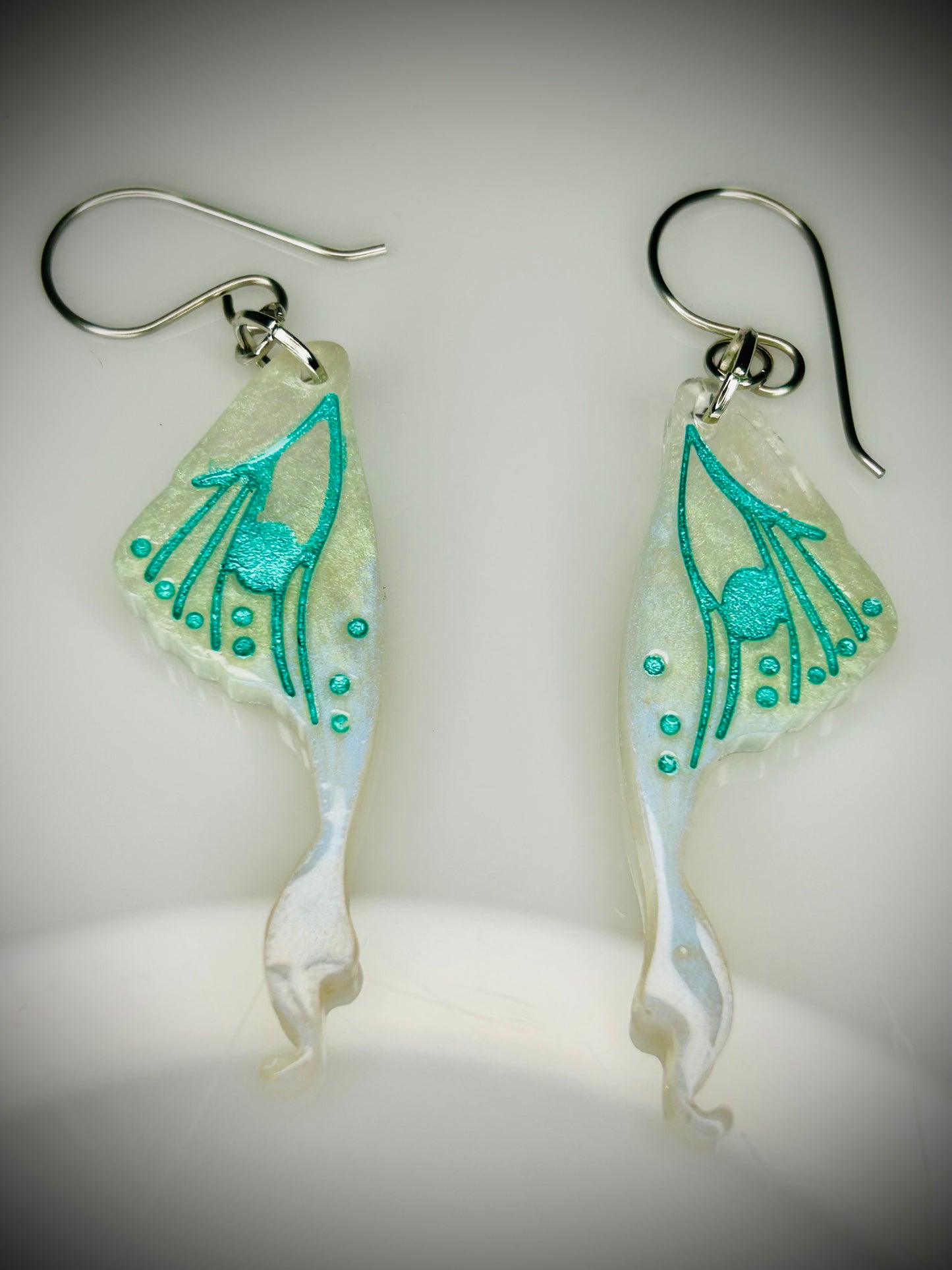 Resin Luna Moth Wing Earrings
