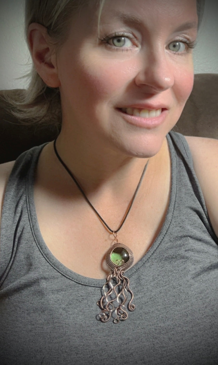 Copper Jellyfish Pendant
