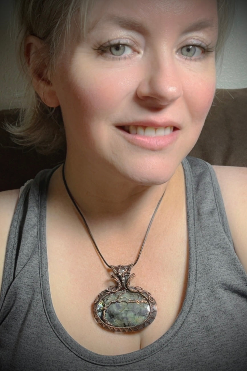 Labradorite & Rose Quartz TOL Pendant