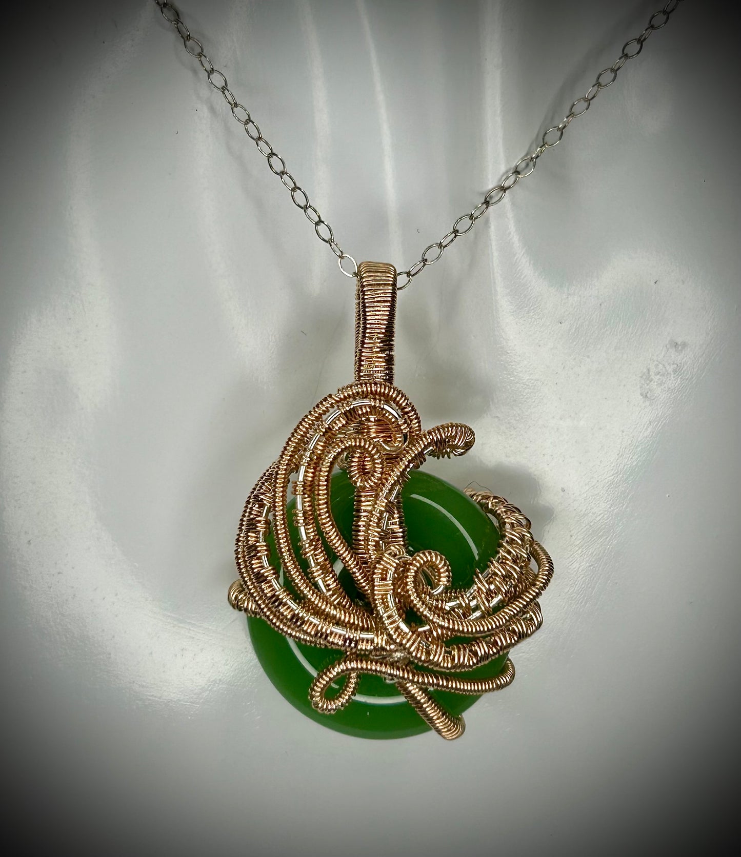 Silver/Rose Gold Wave Donut Pendant