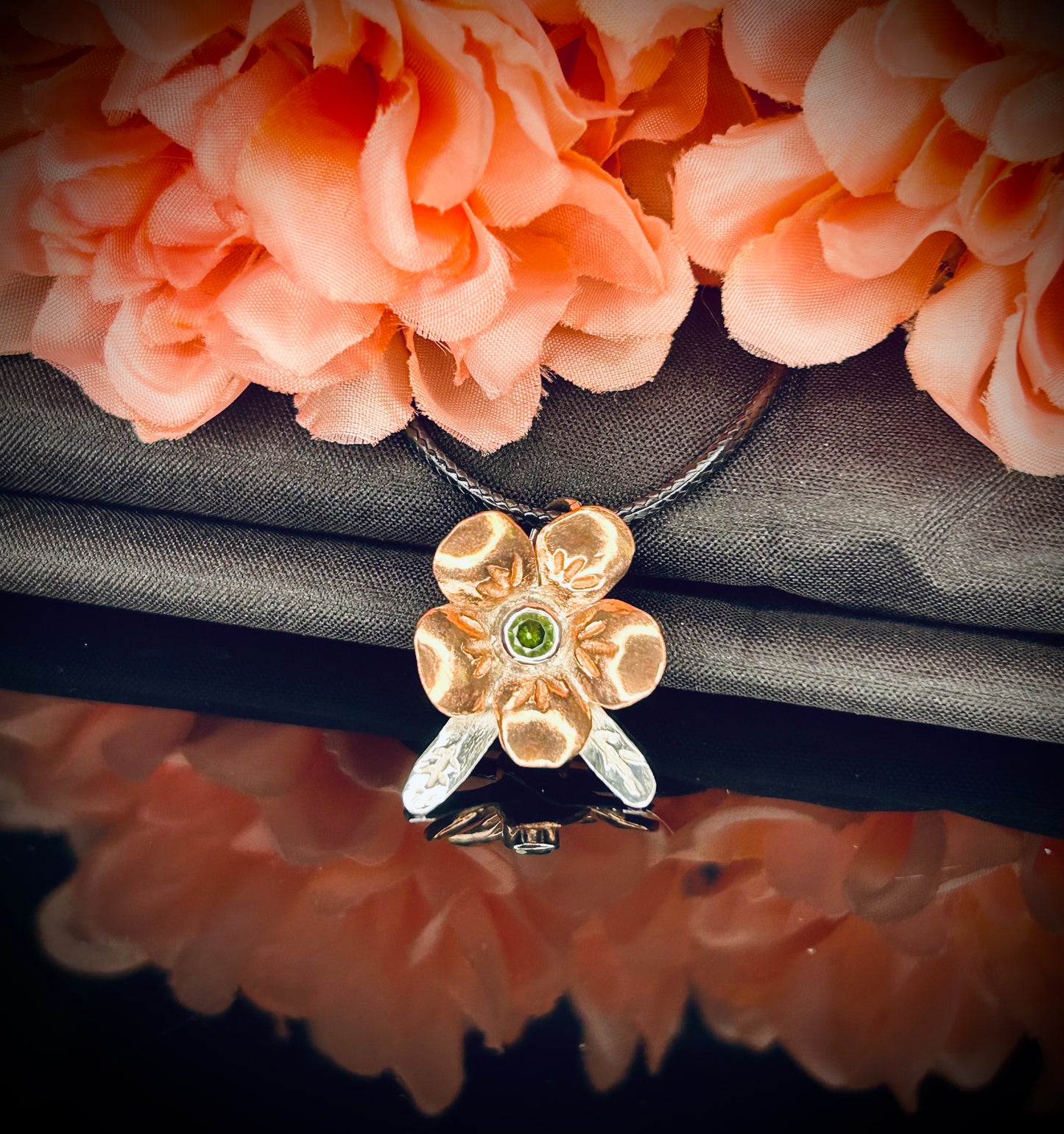 Copper/Silver Blossom Pendants