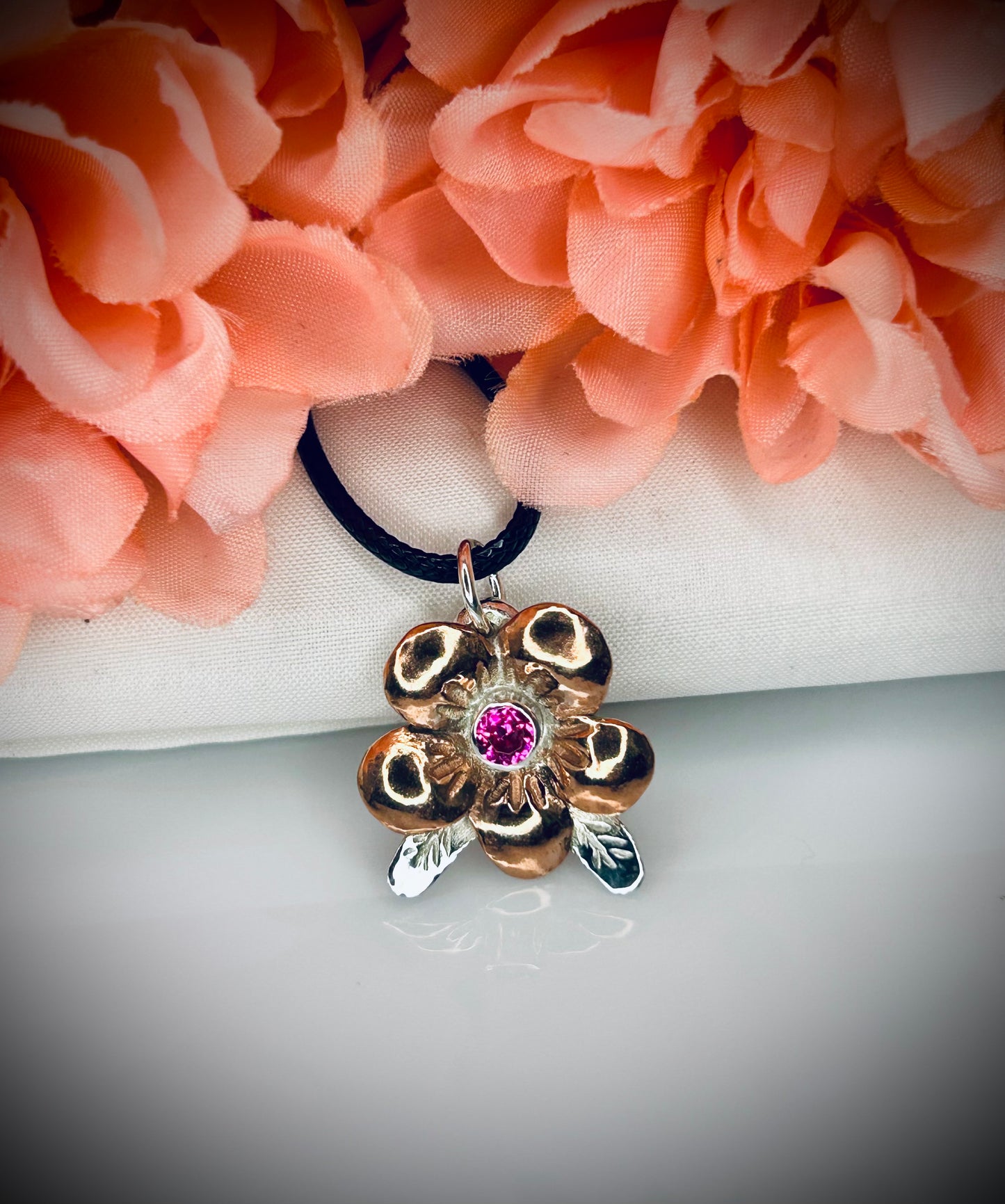 Copper/Silver Blossom Pendants