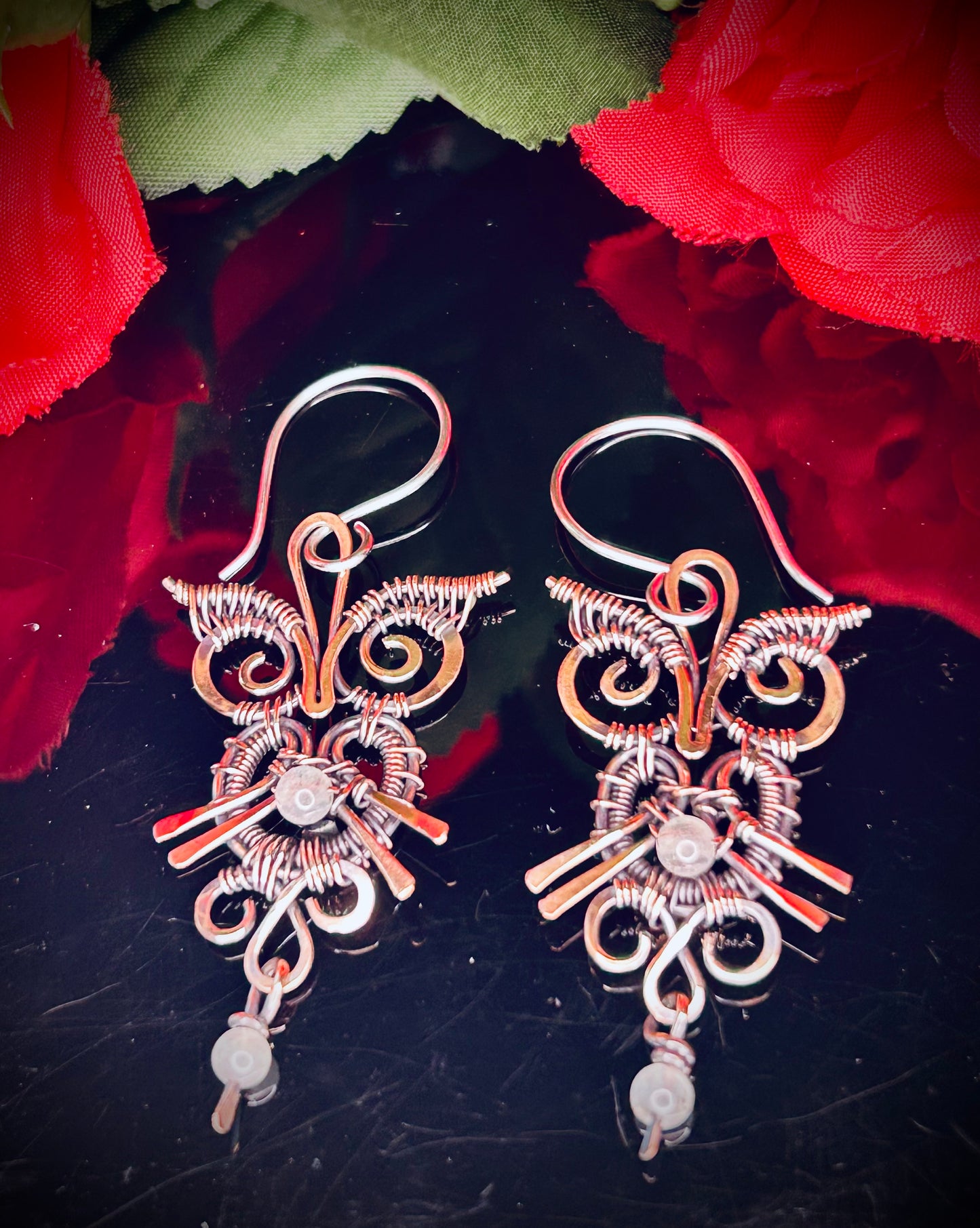Labradorite Owl Earrings