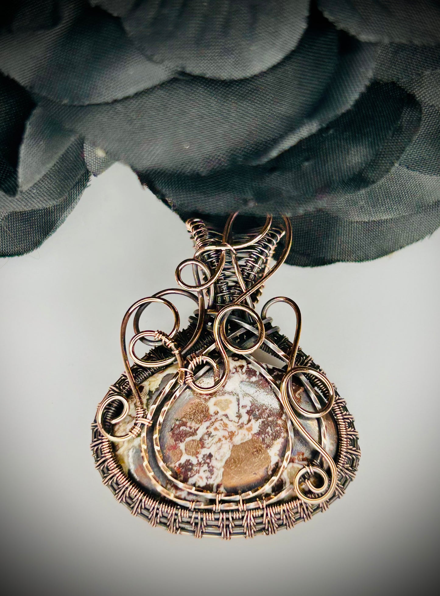 Native Copper Dolomite Pumpkin Pendant