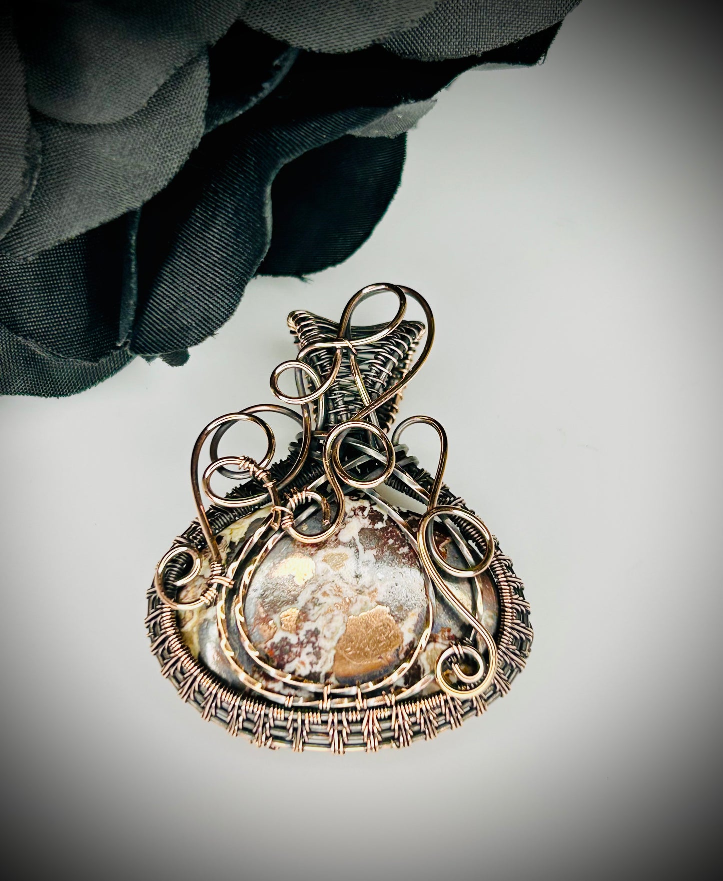 Native Copper Dolomite Pumpkin Pendant