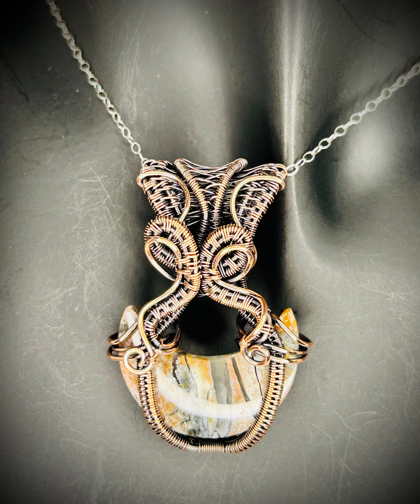 Copper Petrified Wood Pendant