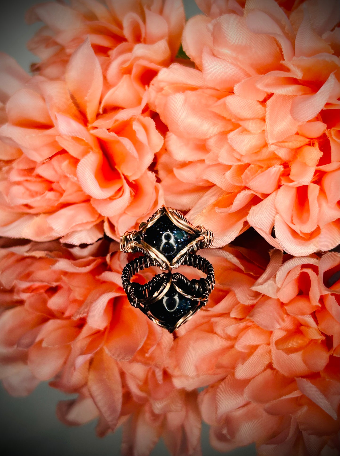 Blue Goldstone Ring Size 7