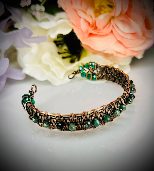 Copper Emerald Bracelet