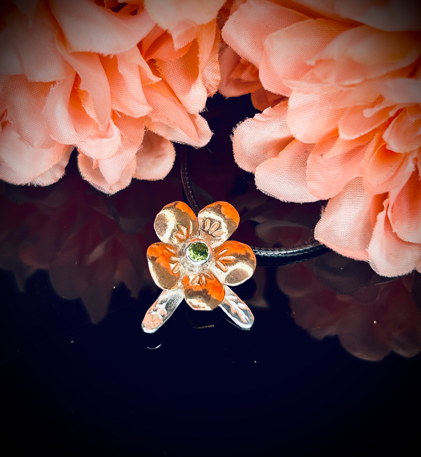 Copper/Silver Blossom Pendants