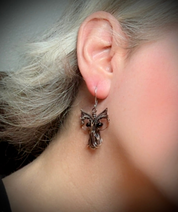 Abalone Shell Owl Earrings