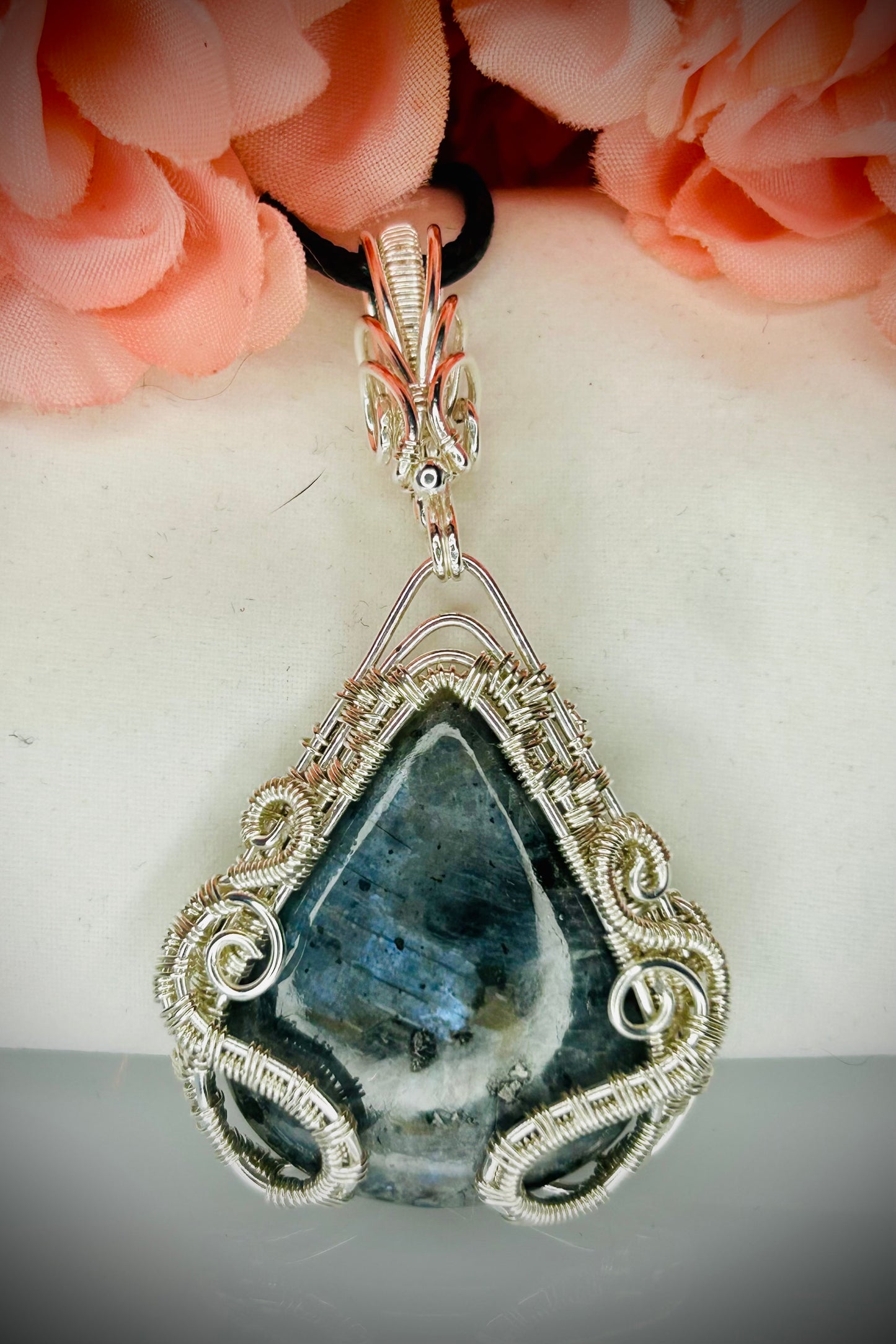 Silver Larvikite Interchangeable Pendant