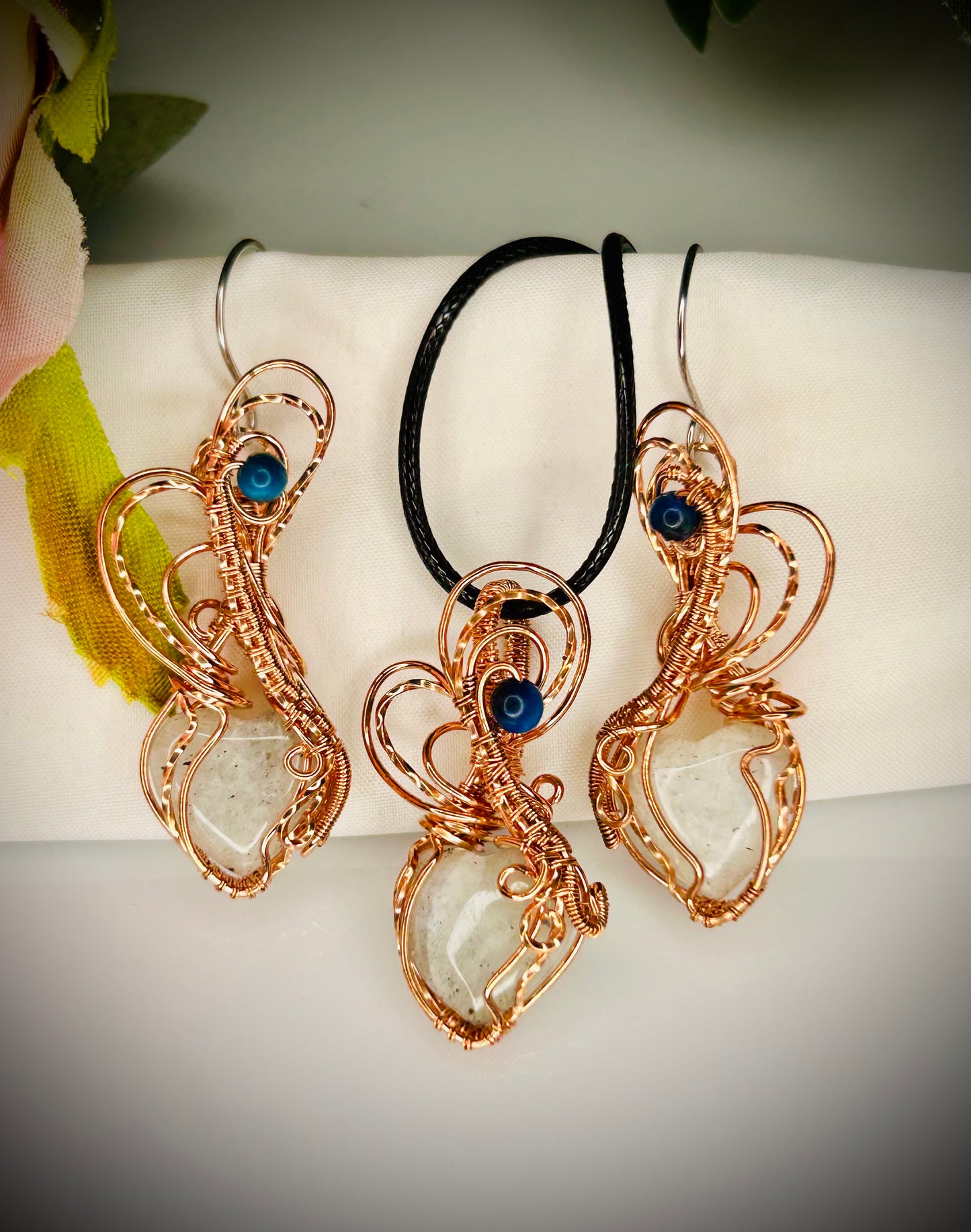 Heart Pendant and Earring set