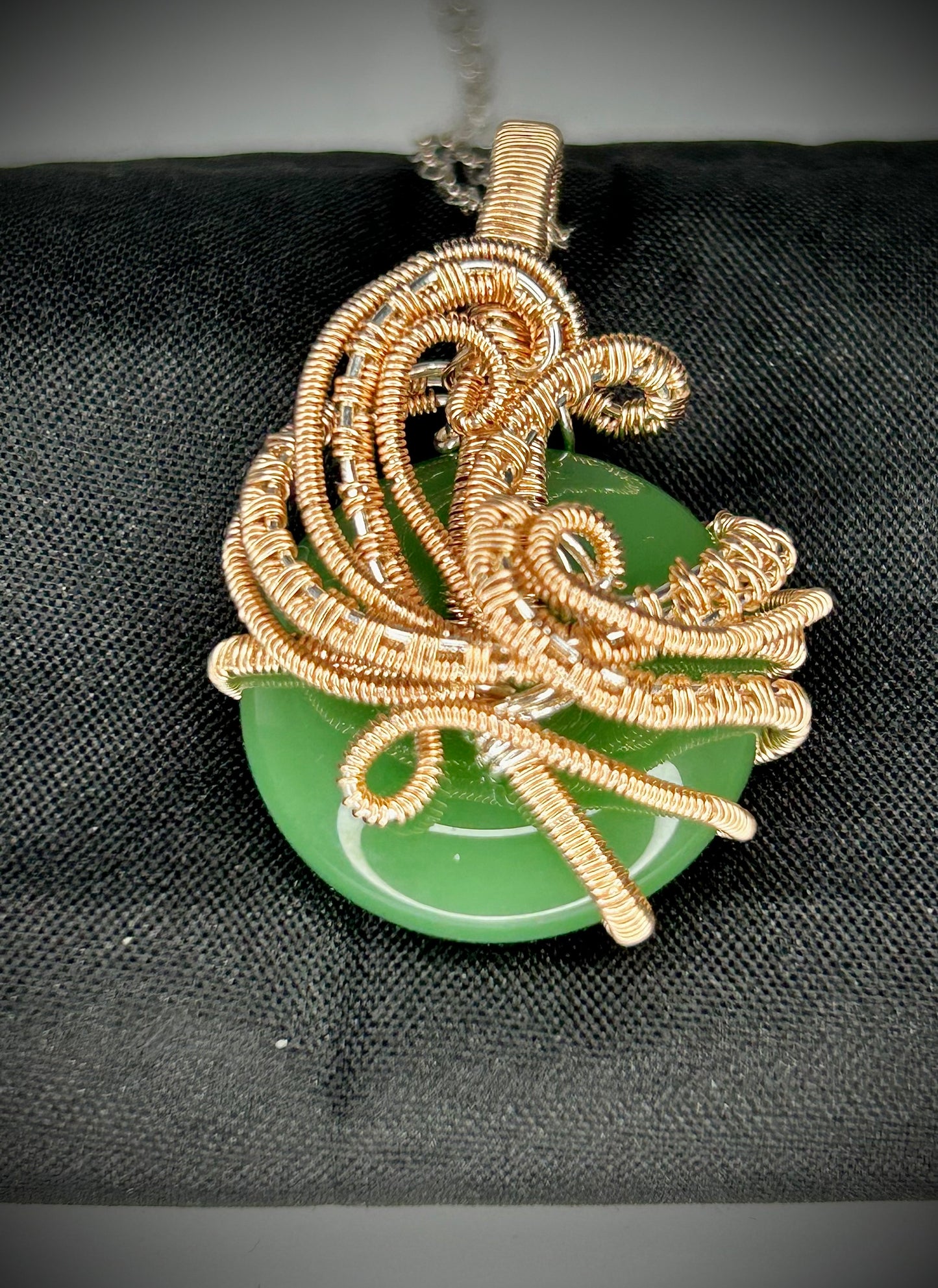 Silver/Rose Gold Wave Donut Pendant