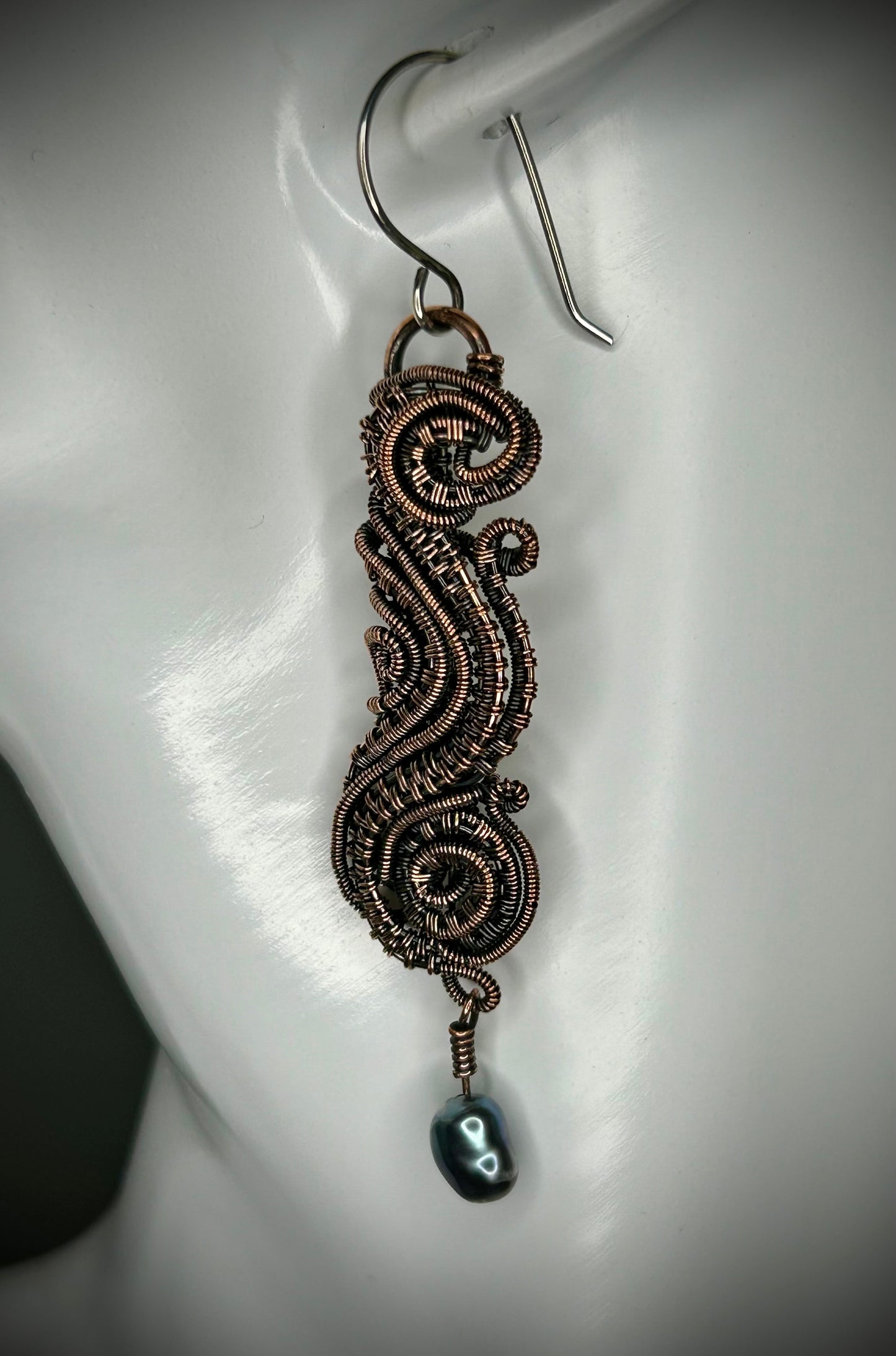 Copper Swirly Earrings