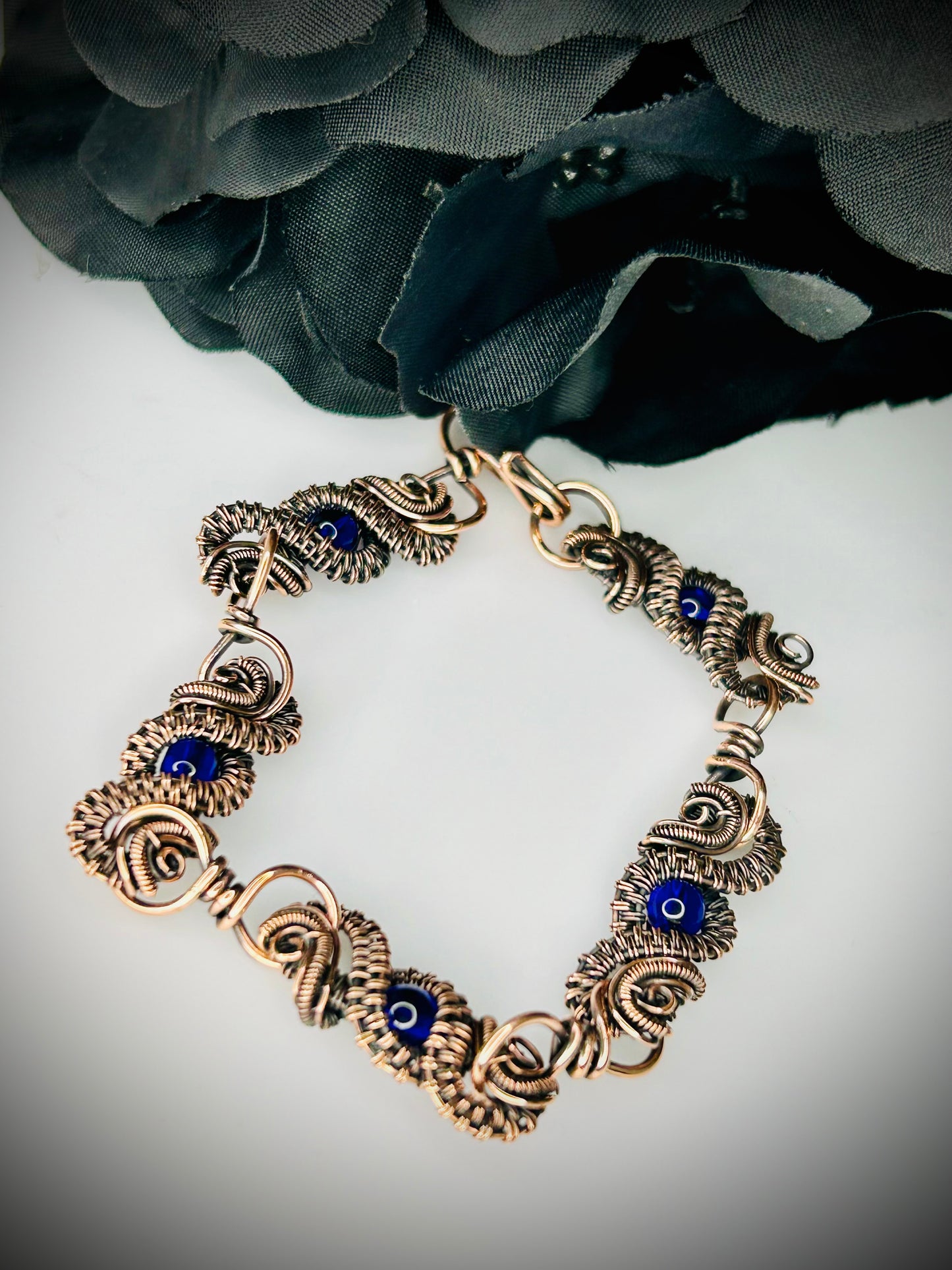 Copper Beaded Link Bracelet
