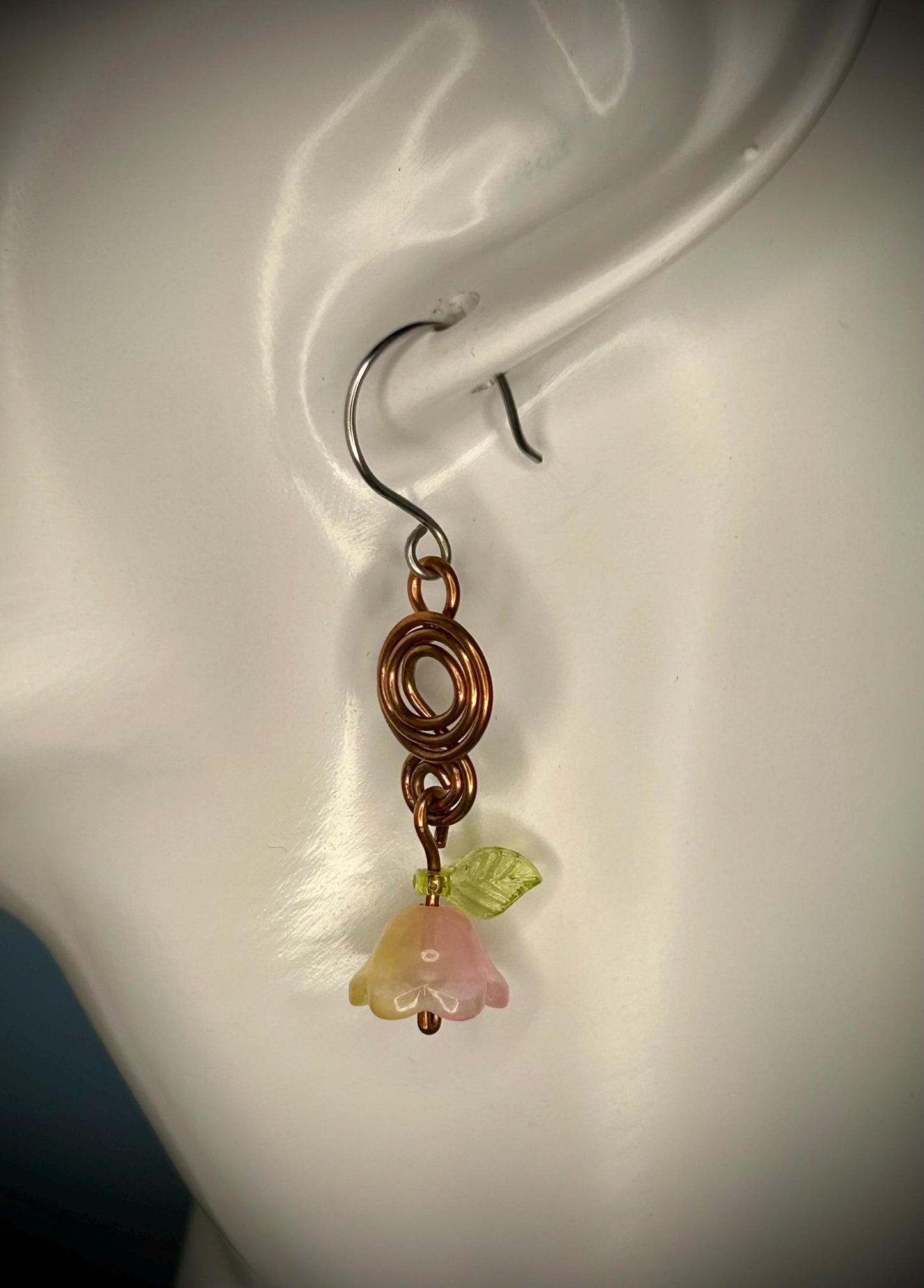 Copper Flower Earrings