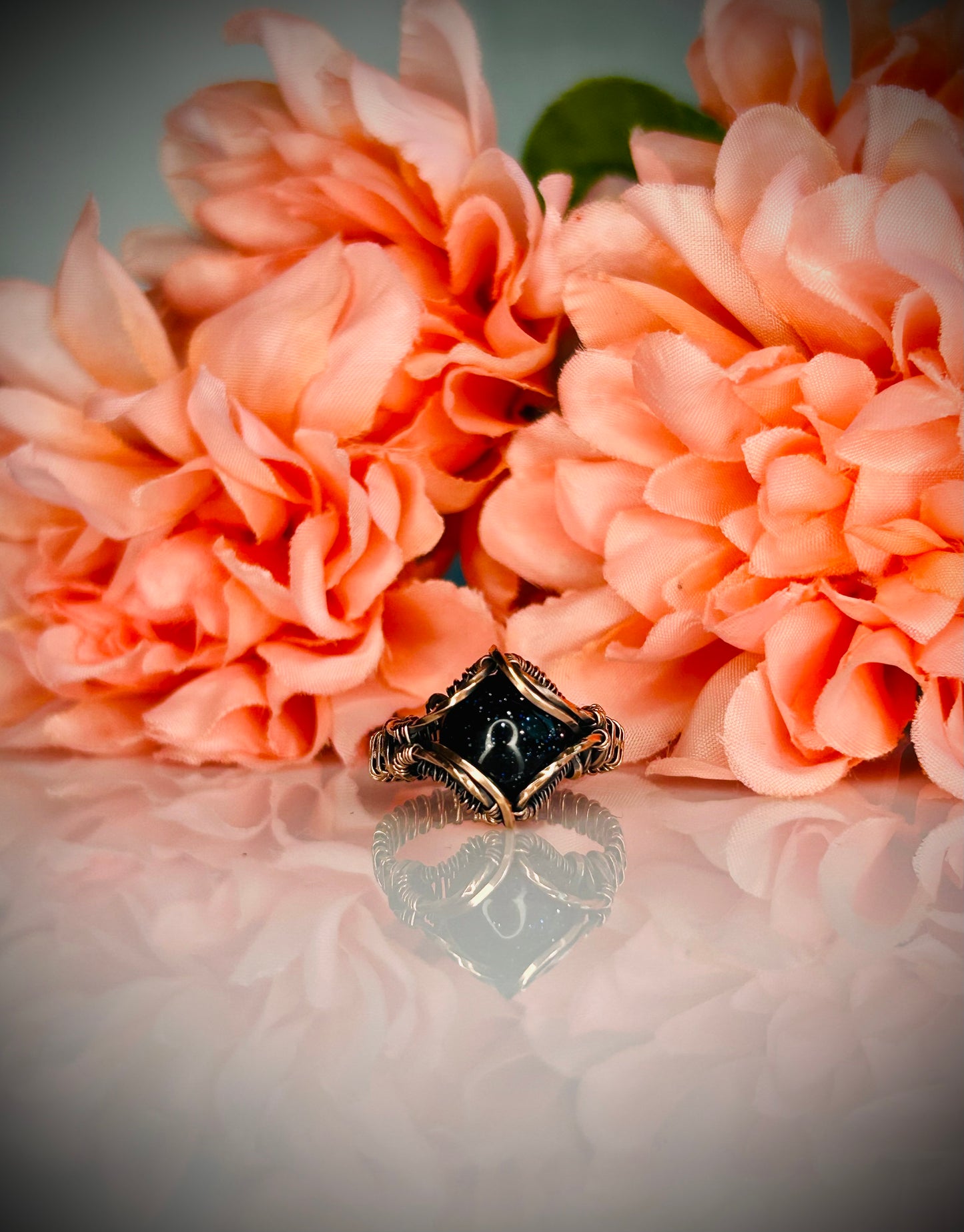 Blue Goldstone Ring Size 7