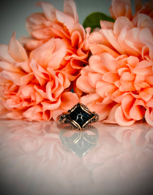 Blue Goldstone Ring Size 7