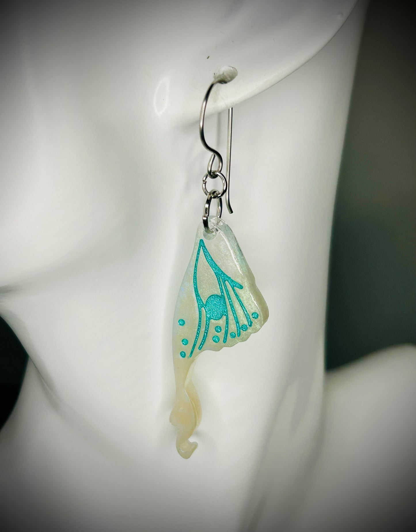 Resin Luna Moth Wing Earrings