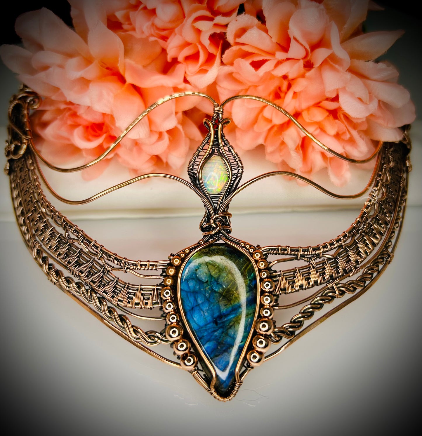 Copper Labradorite & Opal Collar