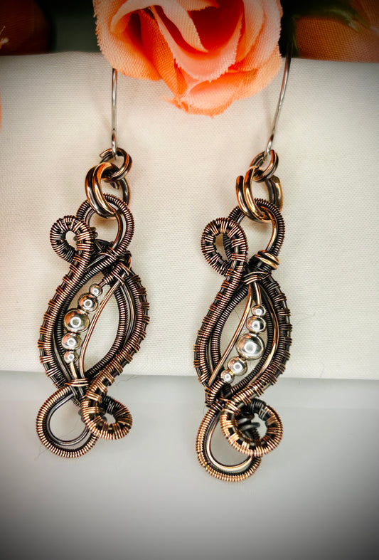Copper Swirl Earrings
