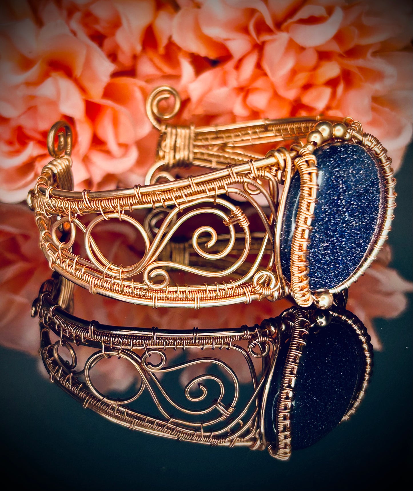 Copper Blue Goldstone Bracelet