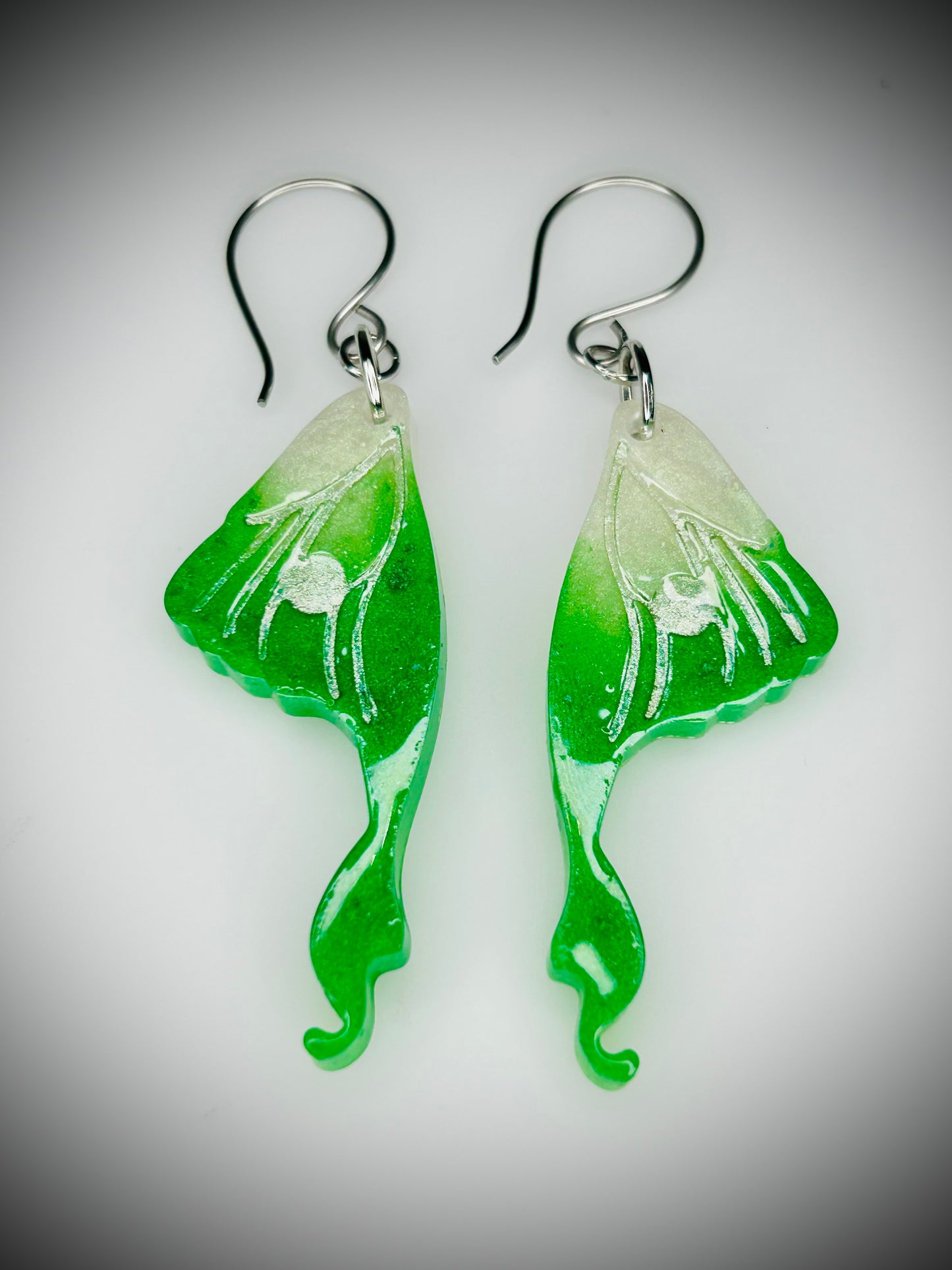 Resin Luna Moth Wing Earrings