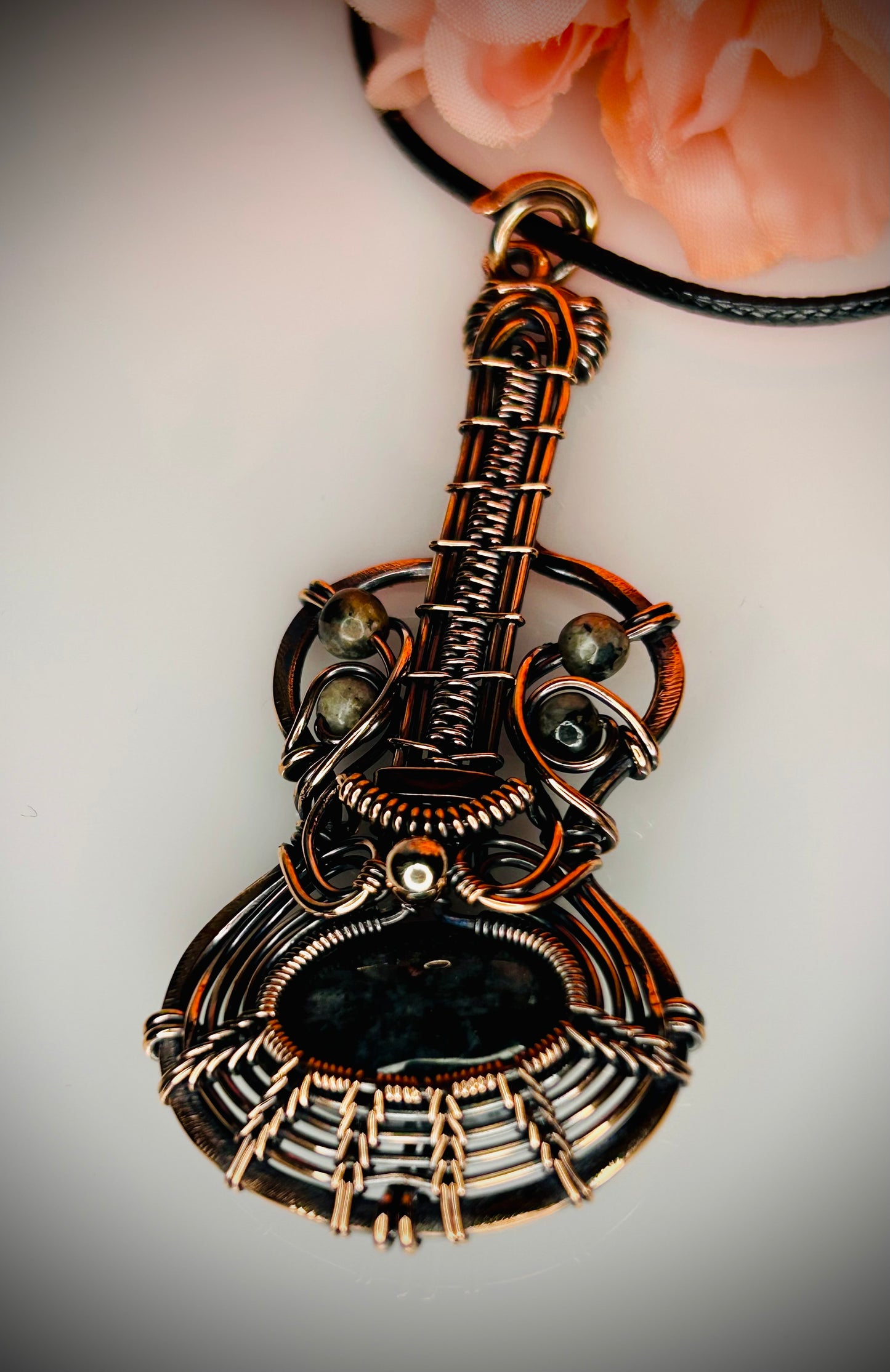 Copper Guitar Pendant