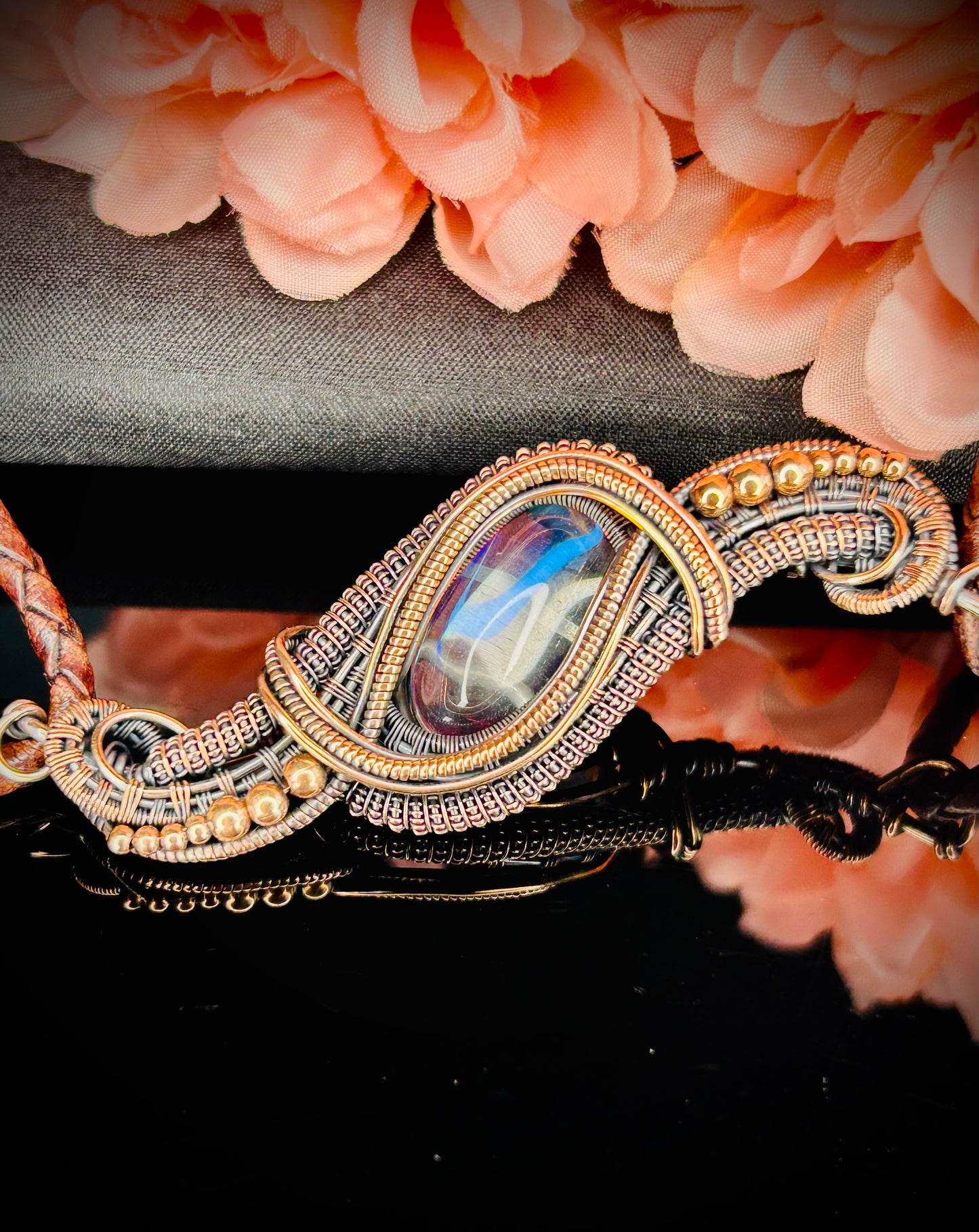 Copper Prism Glass Pendant