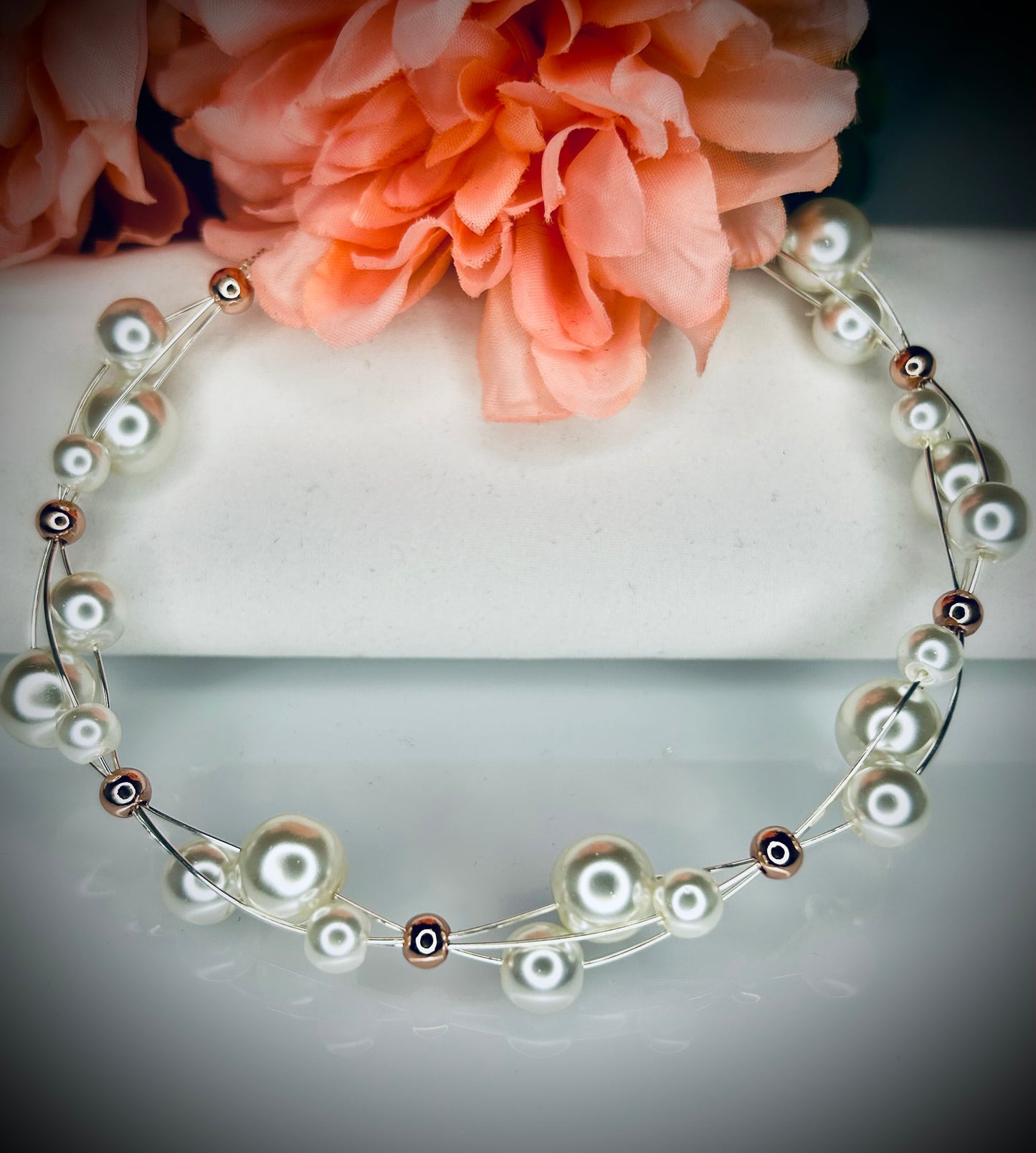 Pearl Choker, Bracelet, & Earring Set