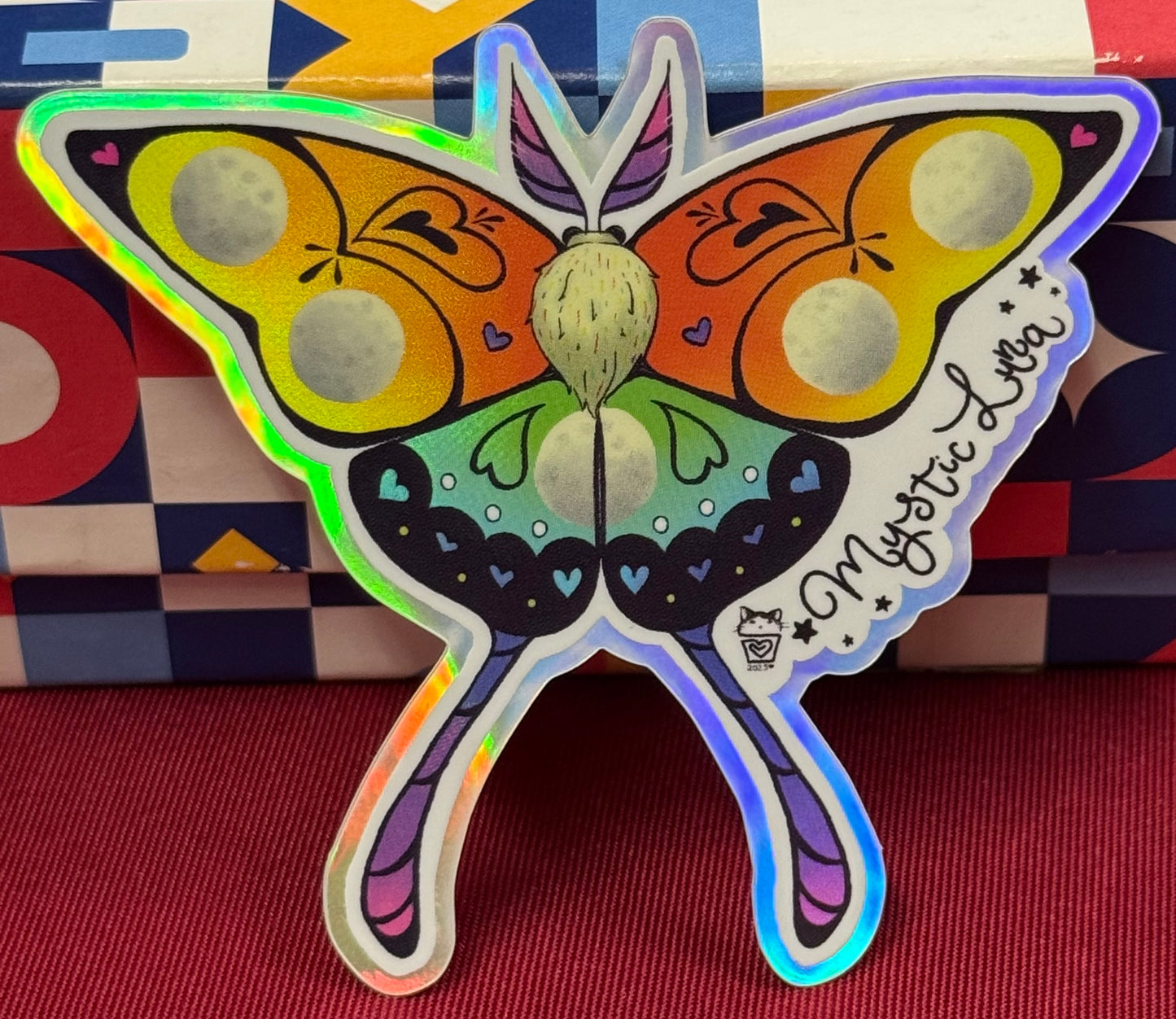 Rainbow Luna Moth Sticker