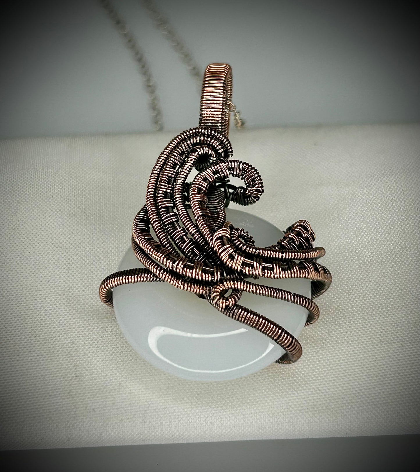 Copper Wave Donut Pendant